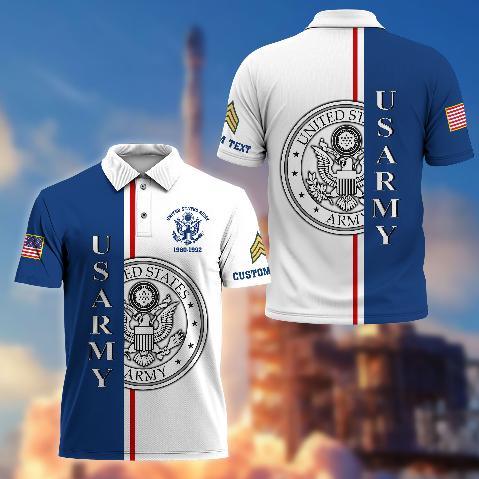 Unique Custom Name, Rank, Year US Army Polo Shirt VPVC214701, Gifts For Army Veteran, Best Gifts On Father’s Day, Independence Day, Veterans Day