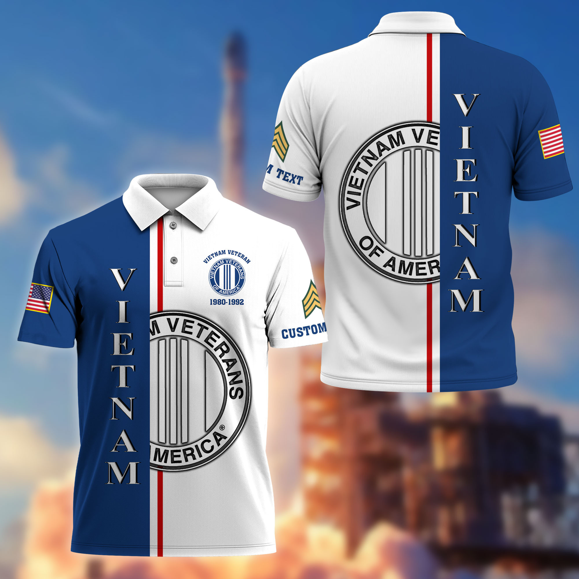 Unique Custom Name, Rank, Year, Vietnam Veteran Polo Shirt VPVC214706, Gifts For Vietnam Veteran, Best Gifts On Father’s Day, Independence Day, Veterans Day