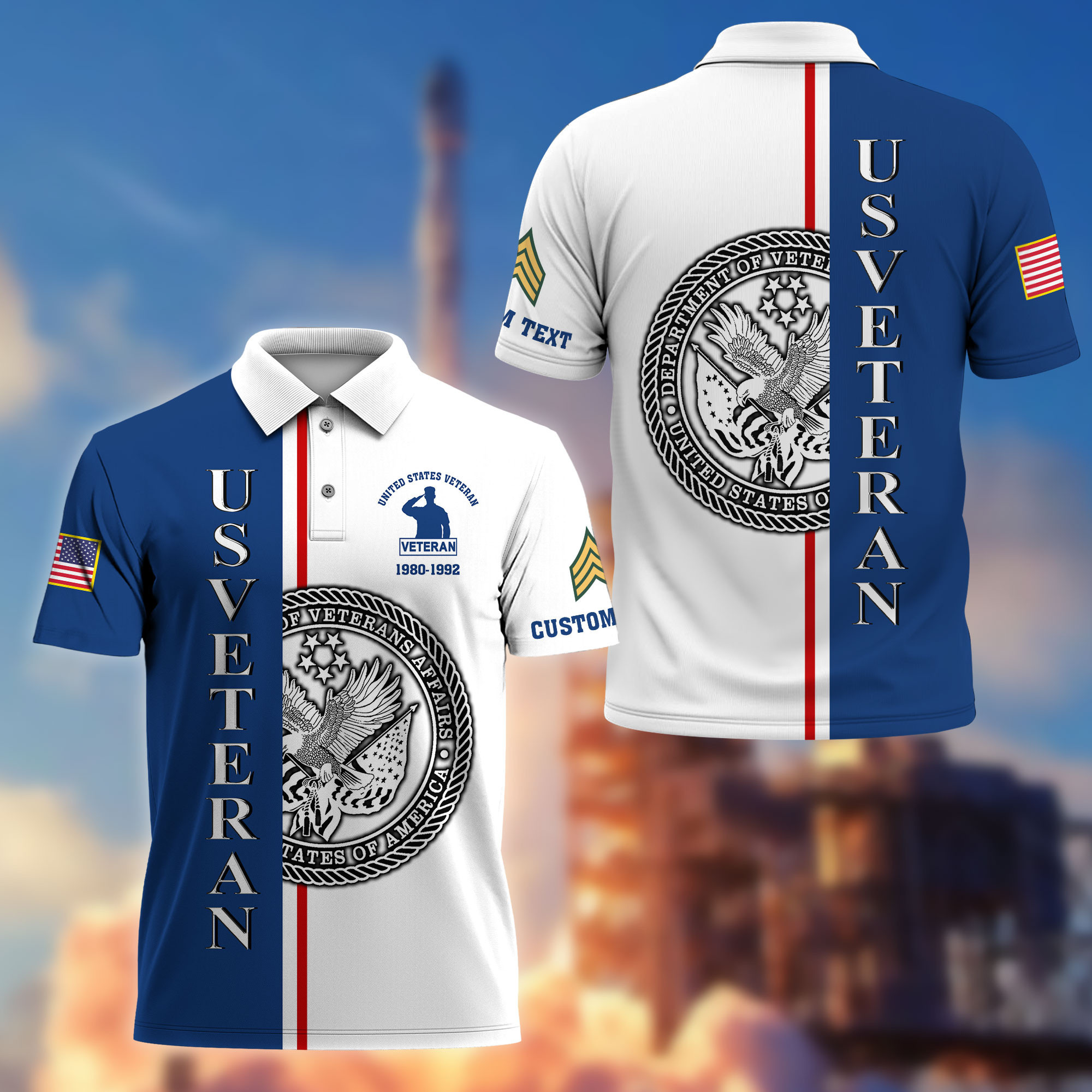 Unique Custom Name, Rank, Year, US Veteran Polo Shirt VPVC214707, Gifts For US Veteran, Best Gifts On Father’s Day, Independence Day, Veterans Day