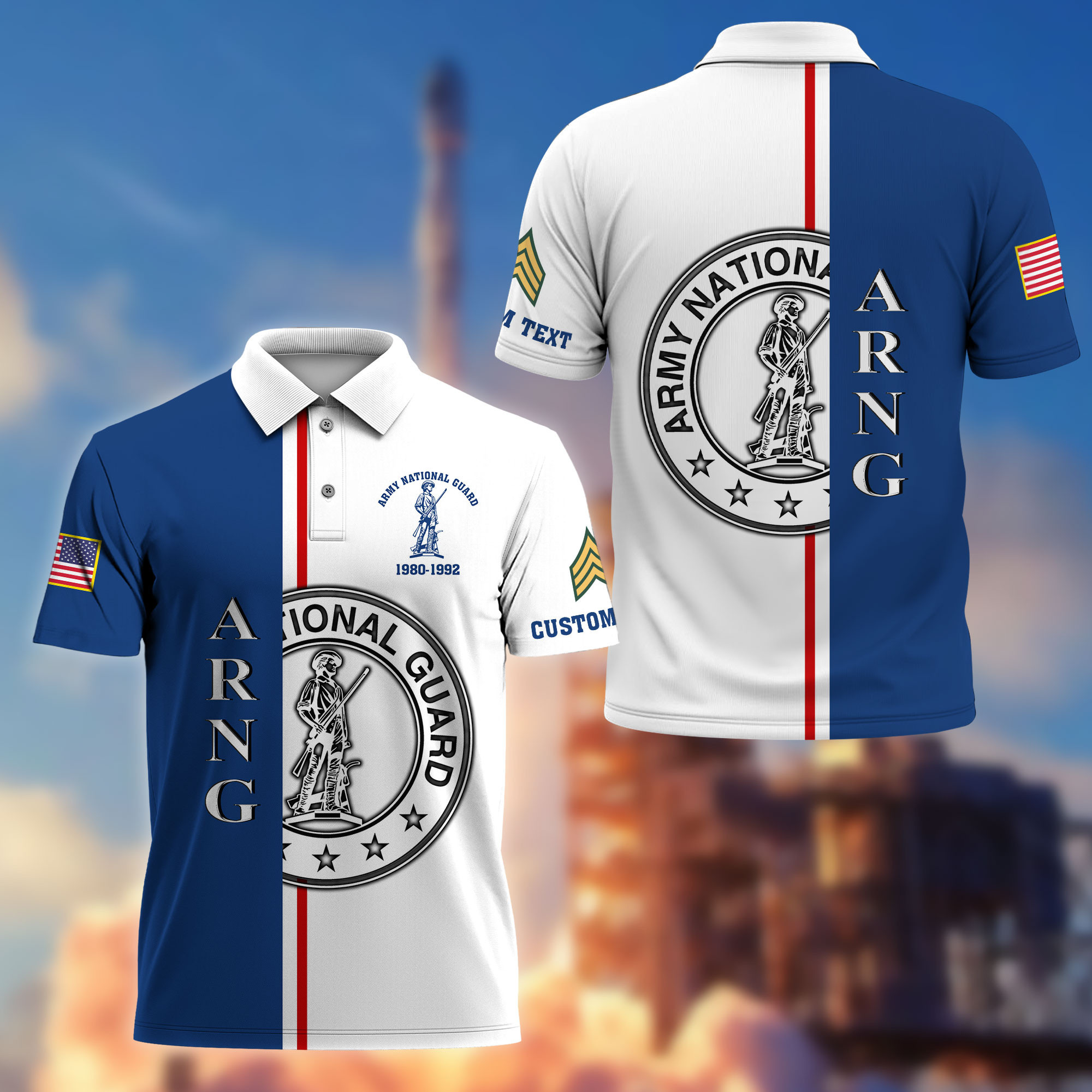 Unique Custom Name, Rank, Year, US Army National Guard Polo Shirt VPVC214708, Gifts For Army National Guard Veteran, Best Gifts On Father’s Day, Independence Day, Veterans Day