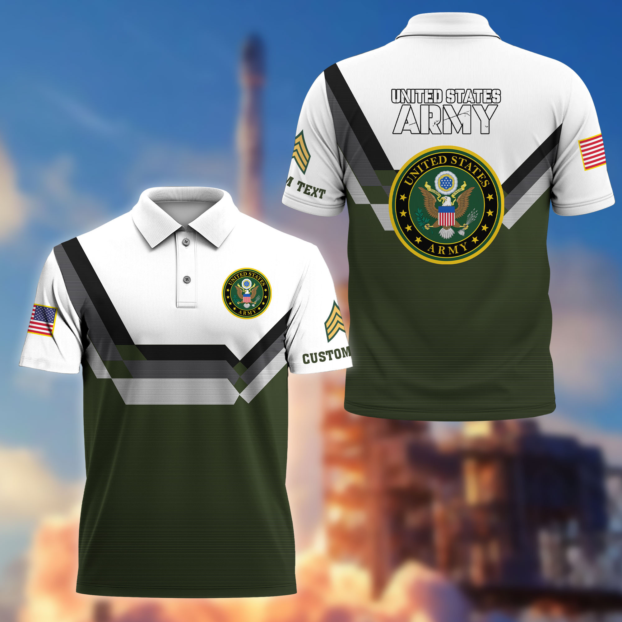 US Army Custom Polo Shirt VPVC214801, Gifts For Army Veteran, Best Gifts On Father’s Day, Armed Forces Day, Independence Day, Veterans Day