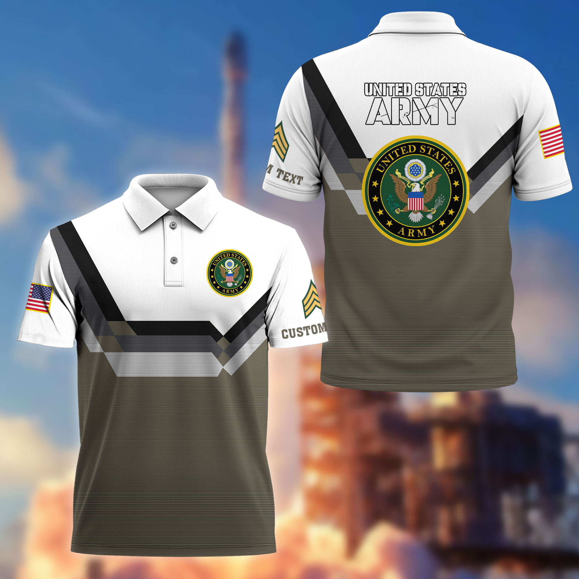 US Army Custom Polo Shirt VPVC214810, Gifts For Army Veteran, Best Gifts On Father’s Day, Armed Forces Day, Independence Day, Veterans Day