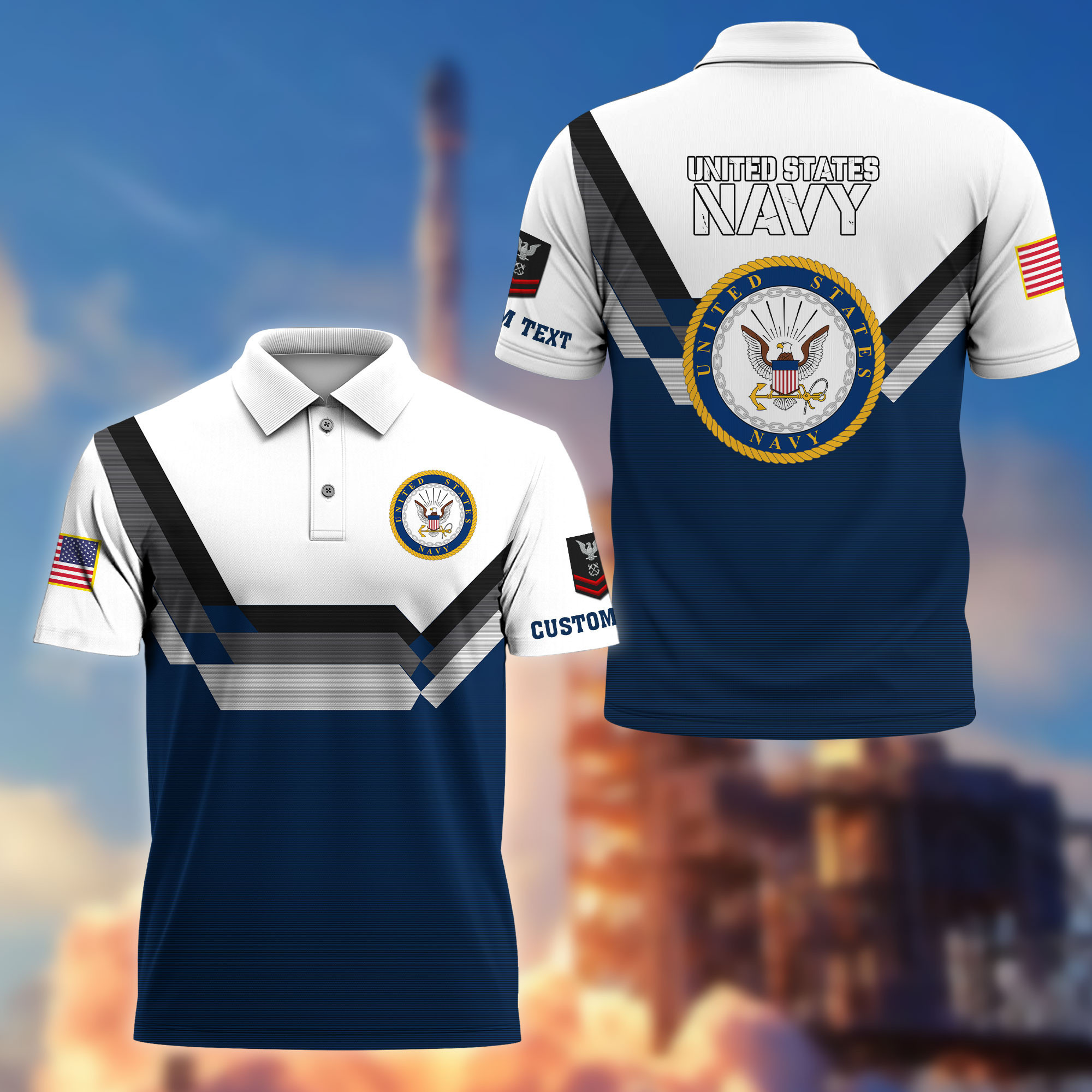 US Navy Custom Polo Shirt VPVC214802, Gifts For Navy Veteran, Best Gifts On Father’s Day, Armed Forces Day, Independence Day, Veterans Day