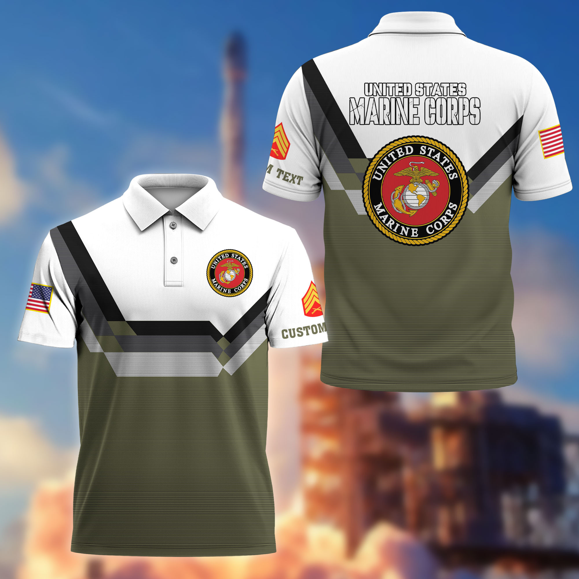 USMC Custom Polo Shirt VPVC214811, Gifts For Marine Veteran, Best Gifts On Father’s Day, Armed Forces Day, Independence Day, Veterans Day
