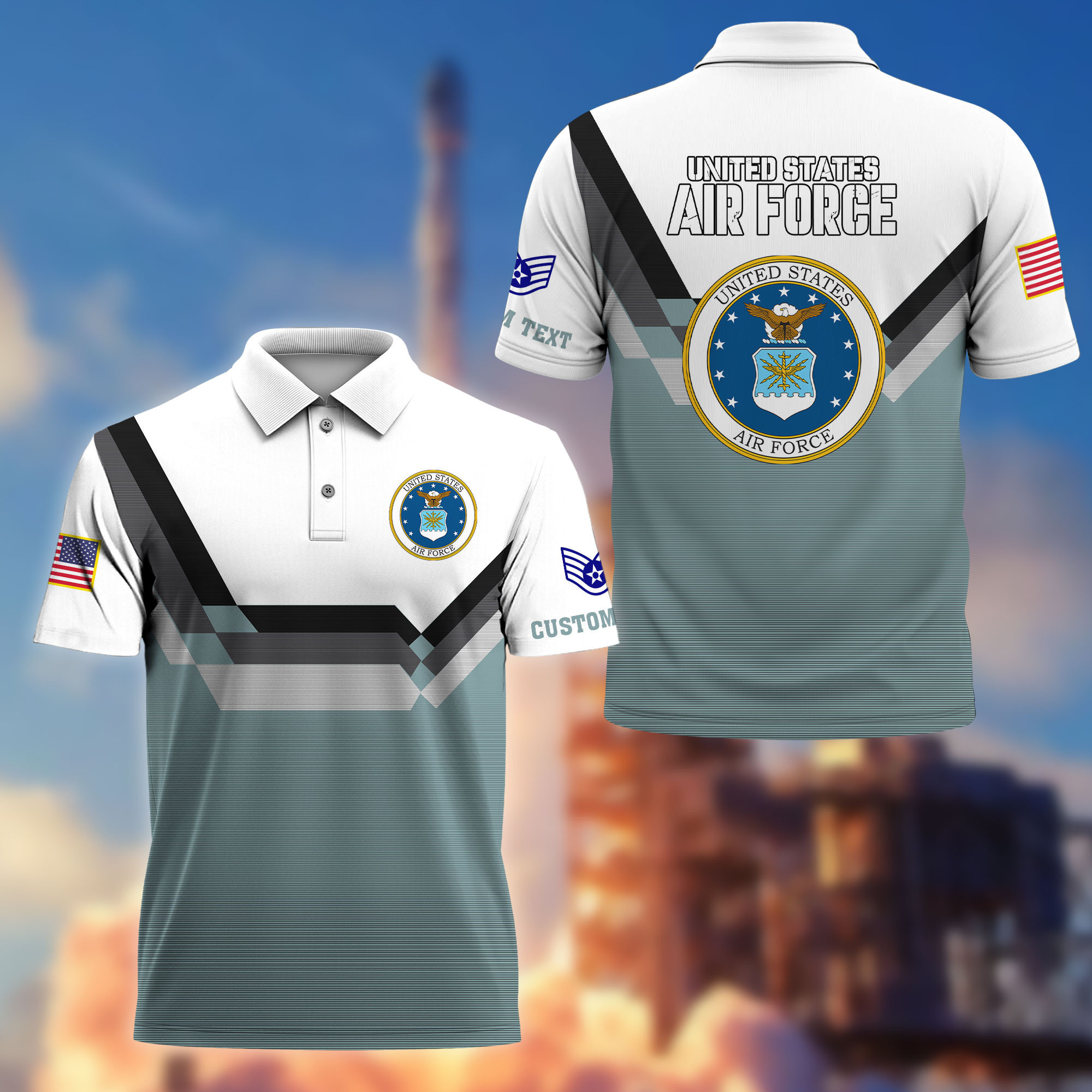 USAF Custom Polo Shirt VPVC214804, Gifts For Air Force Veteran, Best Gifts On Father’s Day, Armed Forces Day, Independence Day, Veterans Day