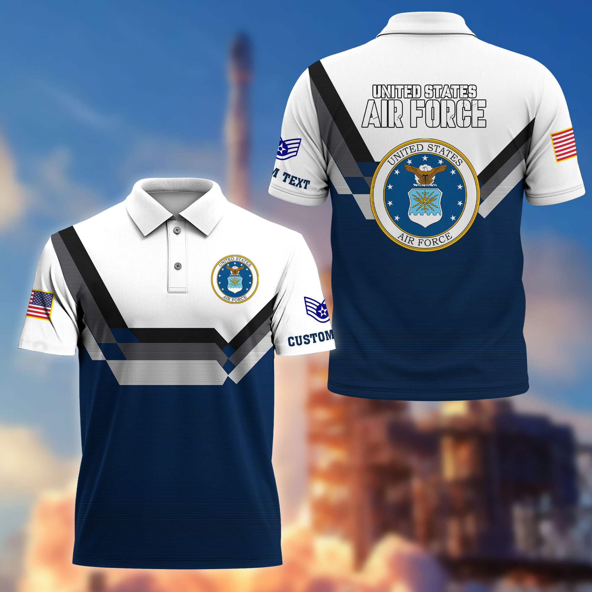 USAF Custom Polo Shirt VPVC214812, Gifts For Air Force Veteran, Best Gifts On Father’s Day, Armed Forces Day, Independence Day, Veterans Day