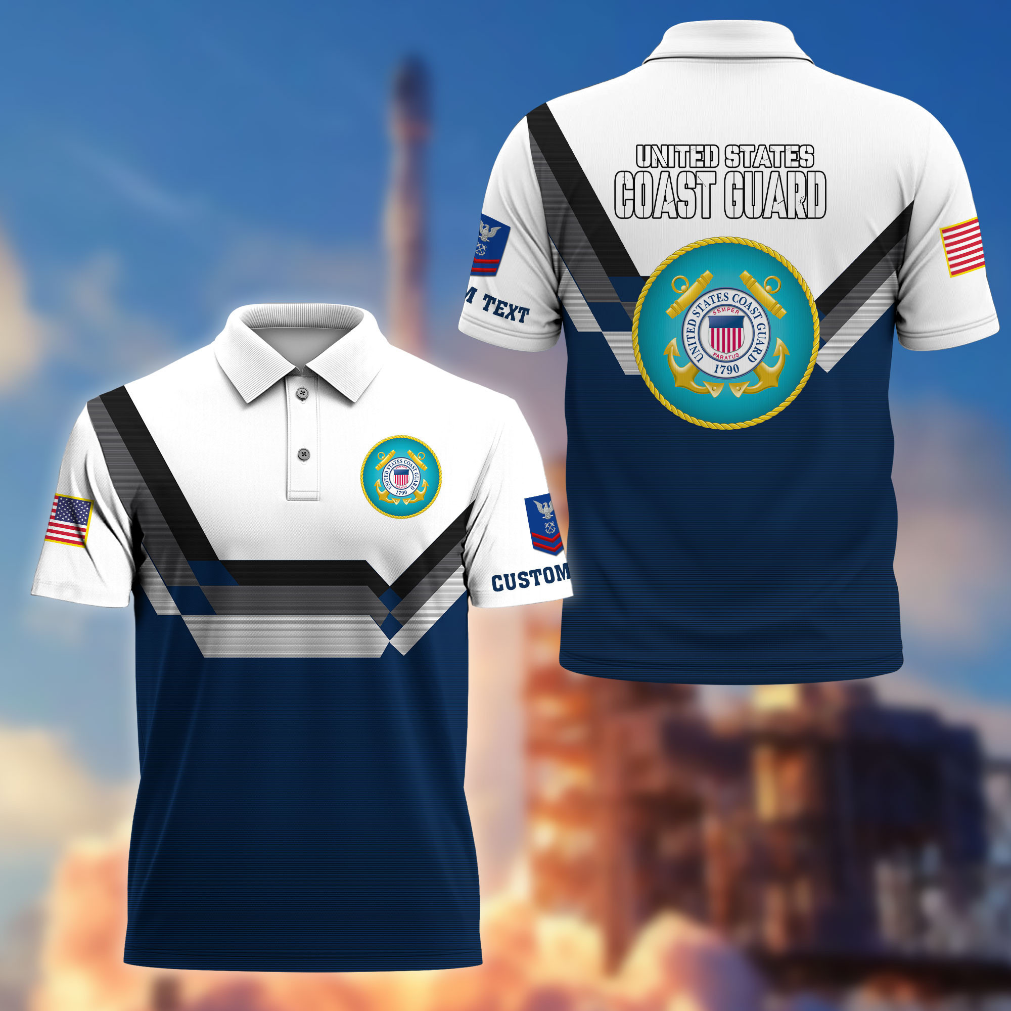 USCG Custom Polo Shirt VPVC214805, Gifts For Coast Guard Veteran, Best Gifts On Father’s Day, Armed Forces Day, Independence Day, Veterans Day
