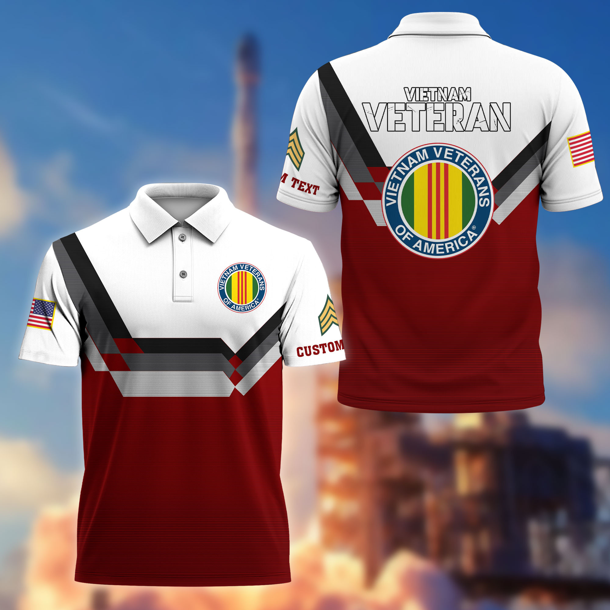 Vietnam Veteran Custom Polo Shirt VPVC214806, Gifts For Vietnam Veteran, Best Gifts On Father’s Day, Armed Forces Day, Independence Day, Veterans Day