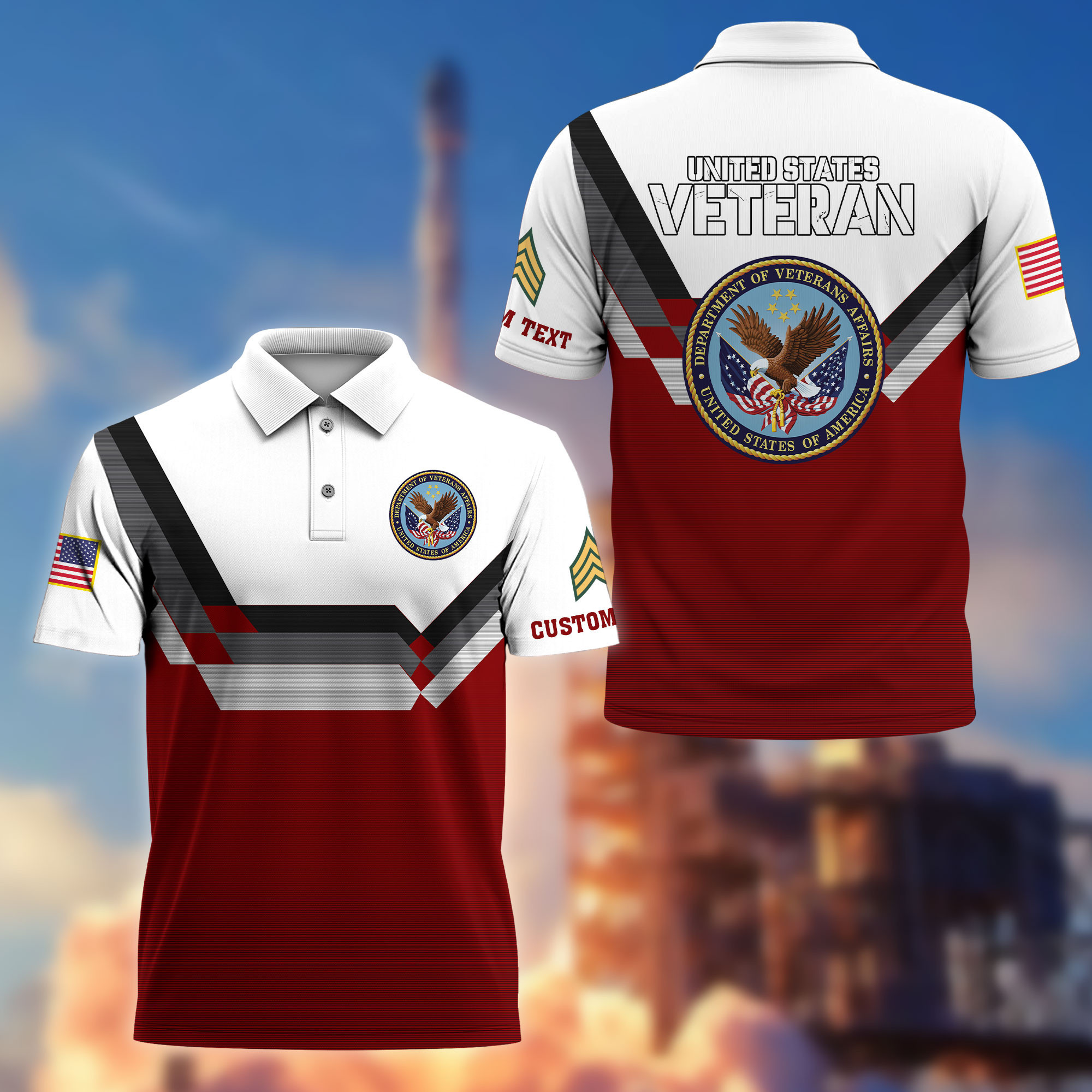 US Veteran Custom Polo Shirt VPVC214807, Gifts For US Veteran, Best Gifts On Father’s Day, Armed Forces Day, Independence Day, Veterans Day