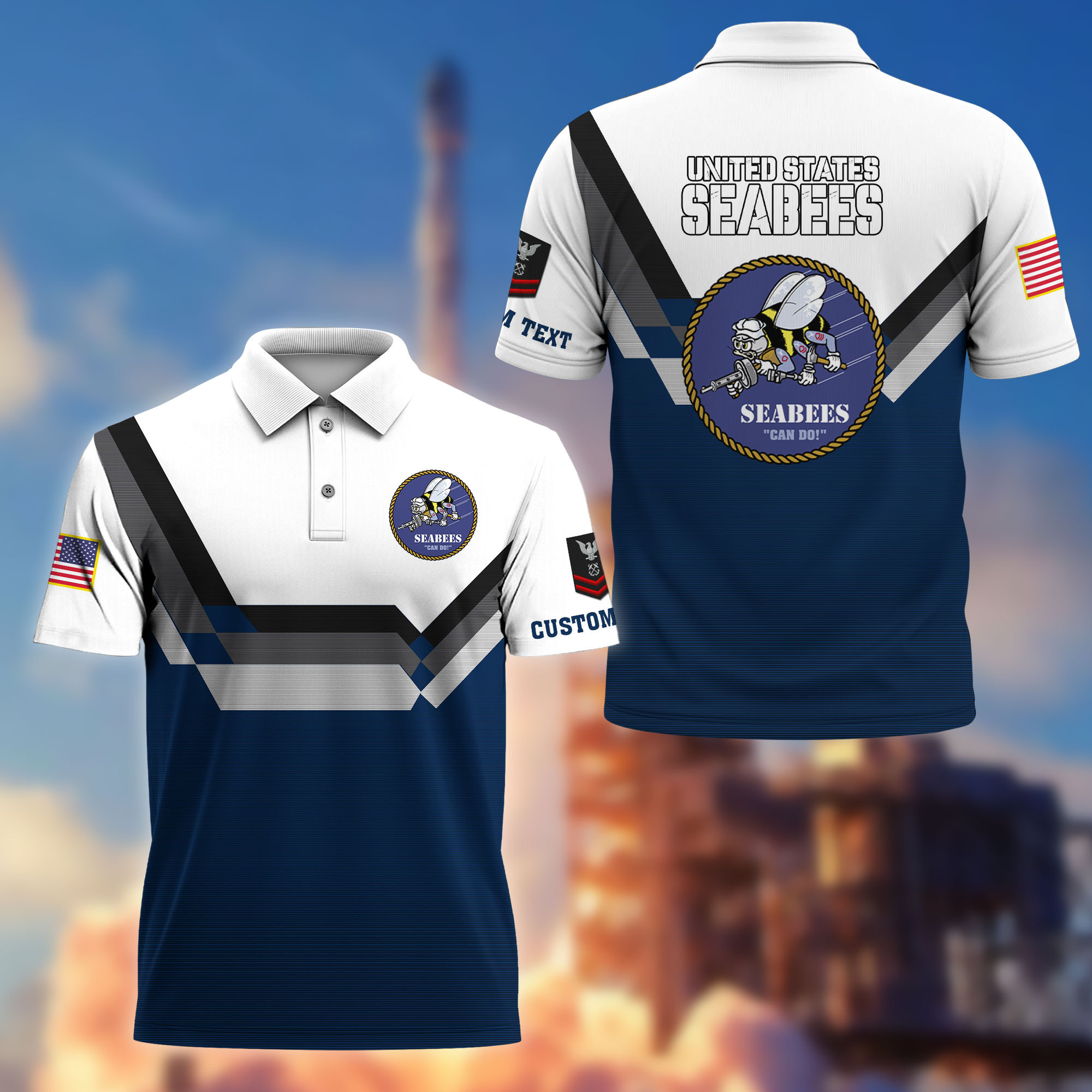 US Seabees Custom Polo Shirt VPVC214809, Gifts For Seabees Veteran, Best Gifts On Father’s Day, Armed Forces Day, Independence Day, Veterans Day
