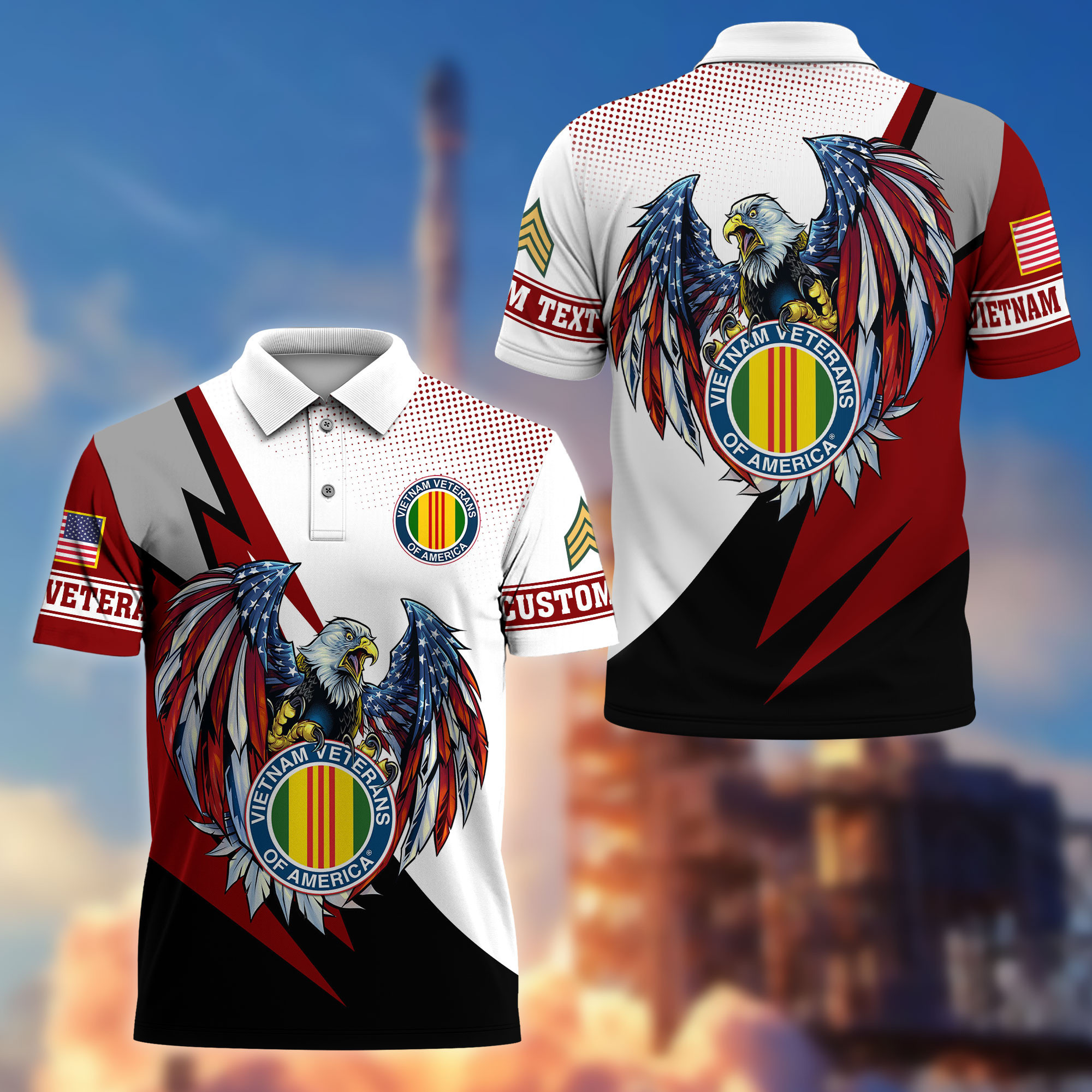 Premium Vietnam Veteran Polo Shirt VPVC214906, Custom Name, Rank, Gifts For Vietnam Veteran, Best Gifts On Father’s Day, Armed Forces Day, Independence Day, Veterans Day