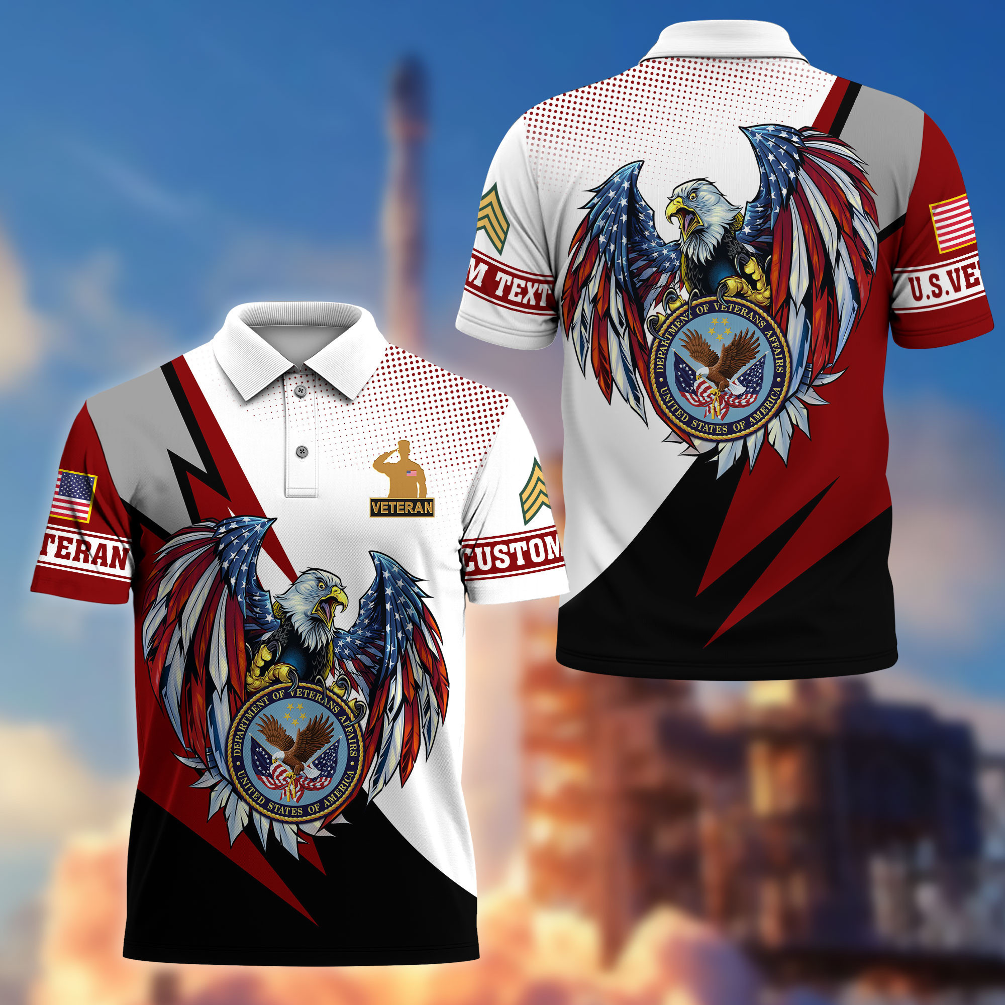 Premium US Veteran Polo Shirt VPVC214907, Custom Name, Rank, Gifts For US Veteran, Best Gifts On Father’s Day, Armed Forces Day, Independence Day, Veterans Day