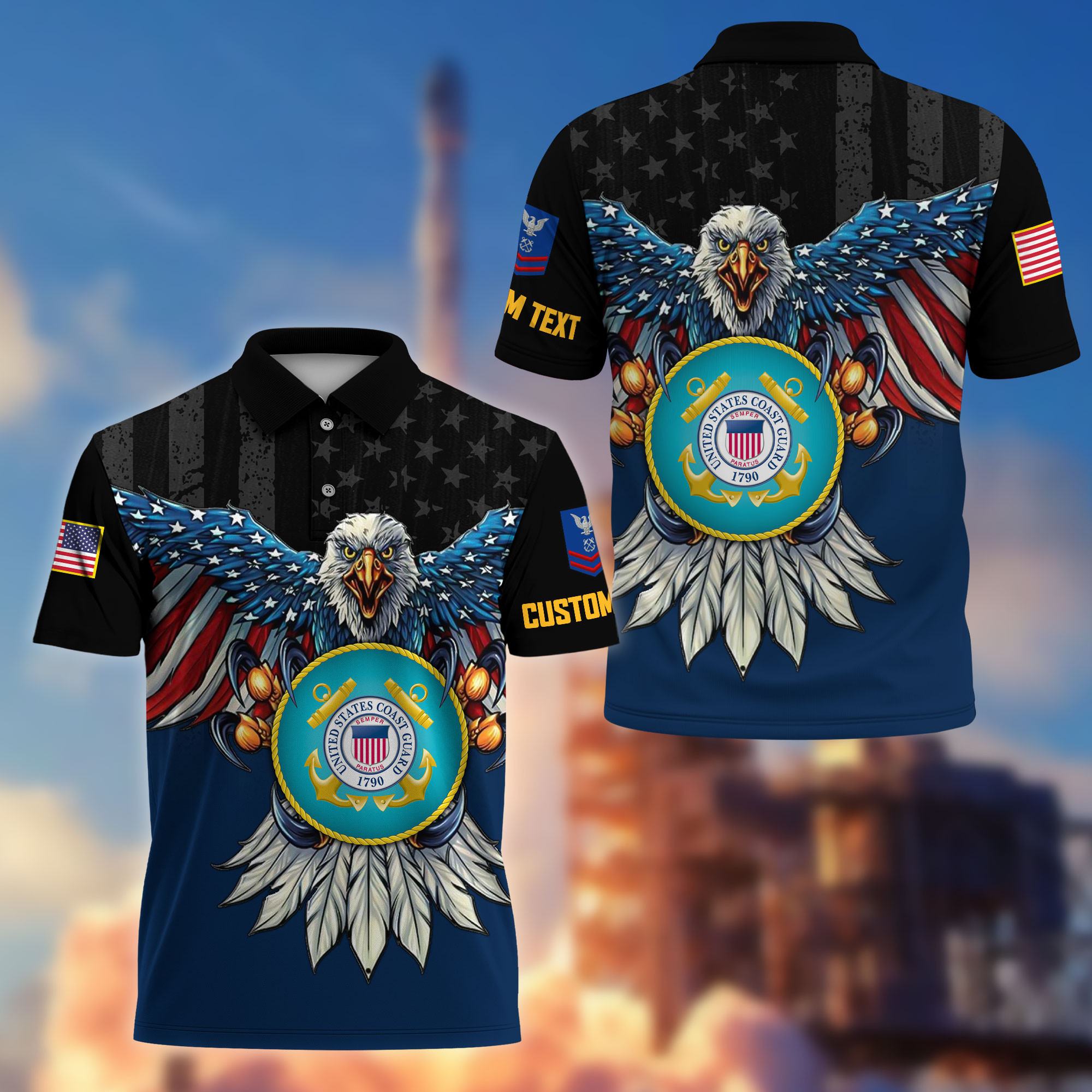 Premium Custom USCG Polo Shirt VPVC215005, Gifts For Coast Guard Veteran, Best Gifts On Father’s Day, Armed Forces Day, Independence Day, Veterans Day