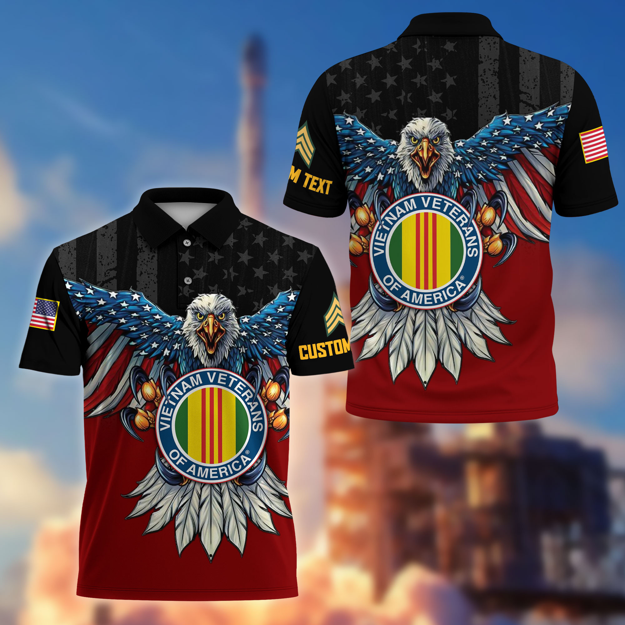 Premium Custom Vietnam Veteran Polo Shirt VPVC215006, Gifts For Vietnam Veteran, Best Gifts On Father’s Day, Armed Forces Day, Independence Day, Veterans Day