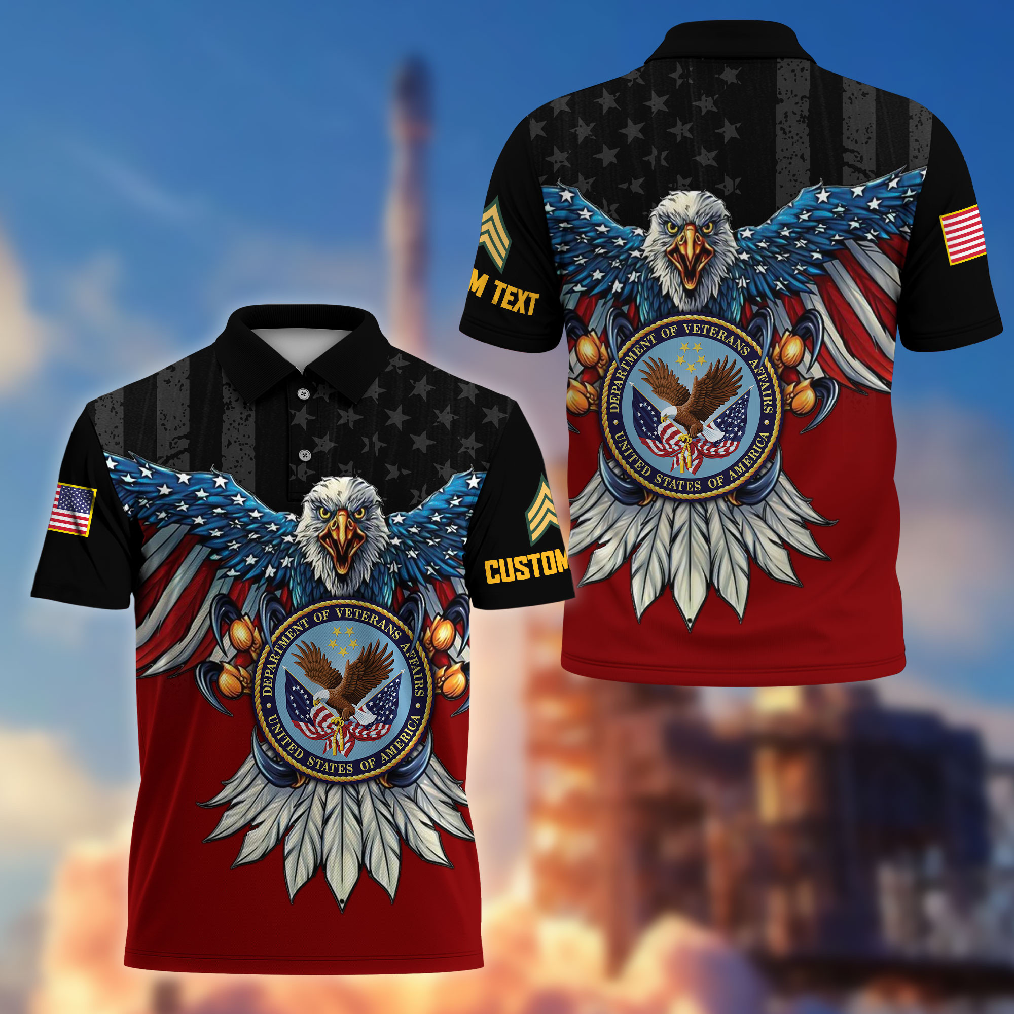 Premium Custom US Veteran Polo Shirt VPVC215007, Gifts For US Veteran, Best Gifts On Father’s Day, Armed Forces Day, Independence Day, Veterans Day