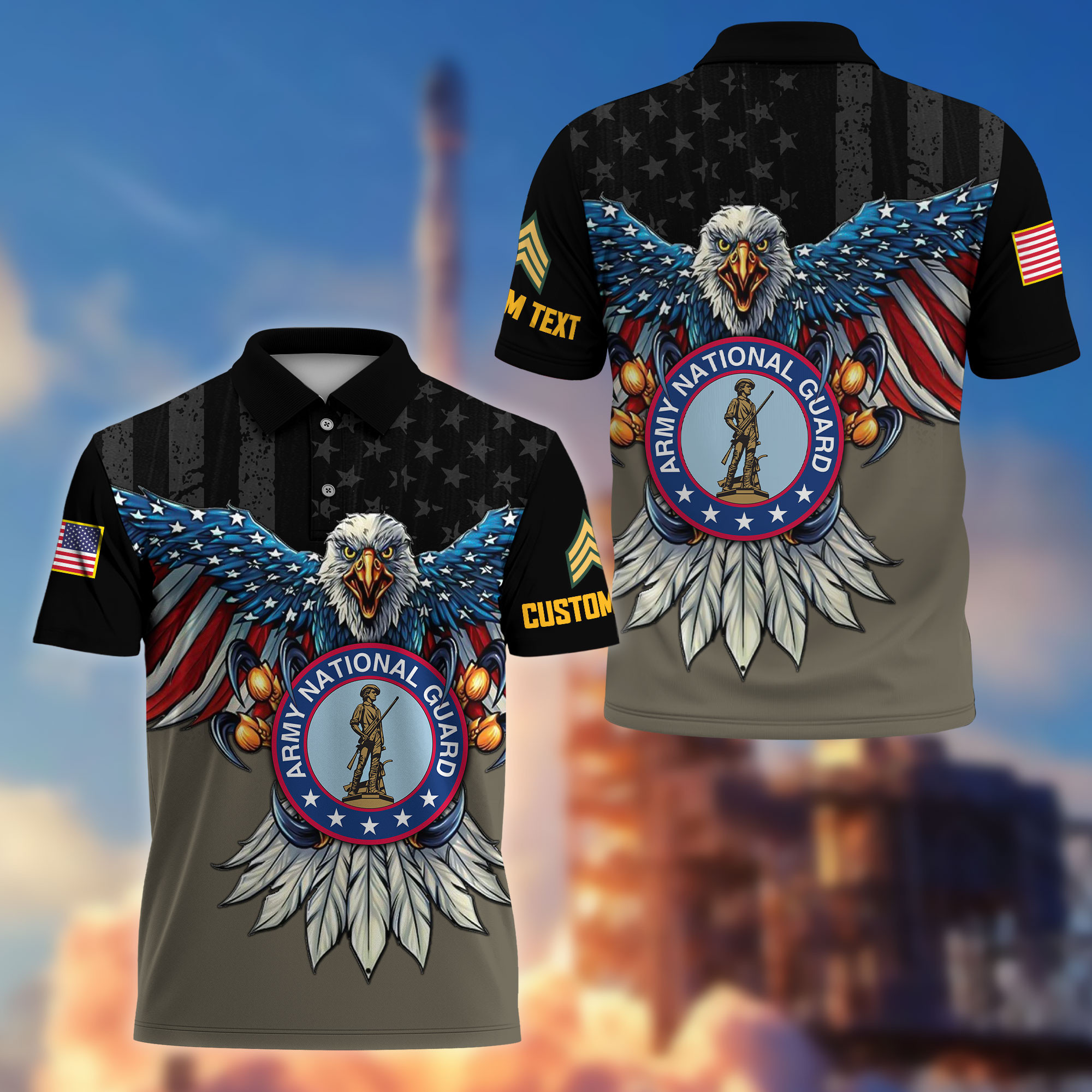 Premium Custom US Army National Guard Polo Shirt VPVC215008, Gifts For Army National Guard Veteran, Best Gifts On Father’s Day, Armed Forces Day, Independence Day, Veterans Day