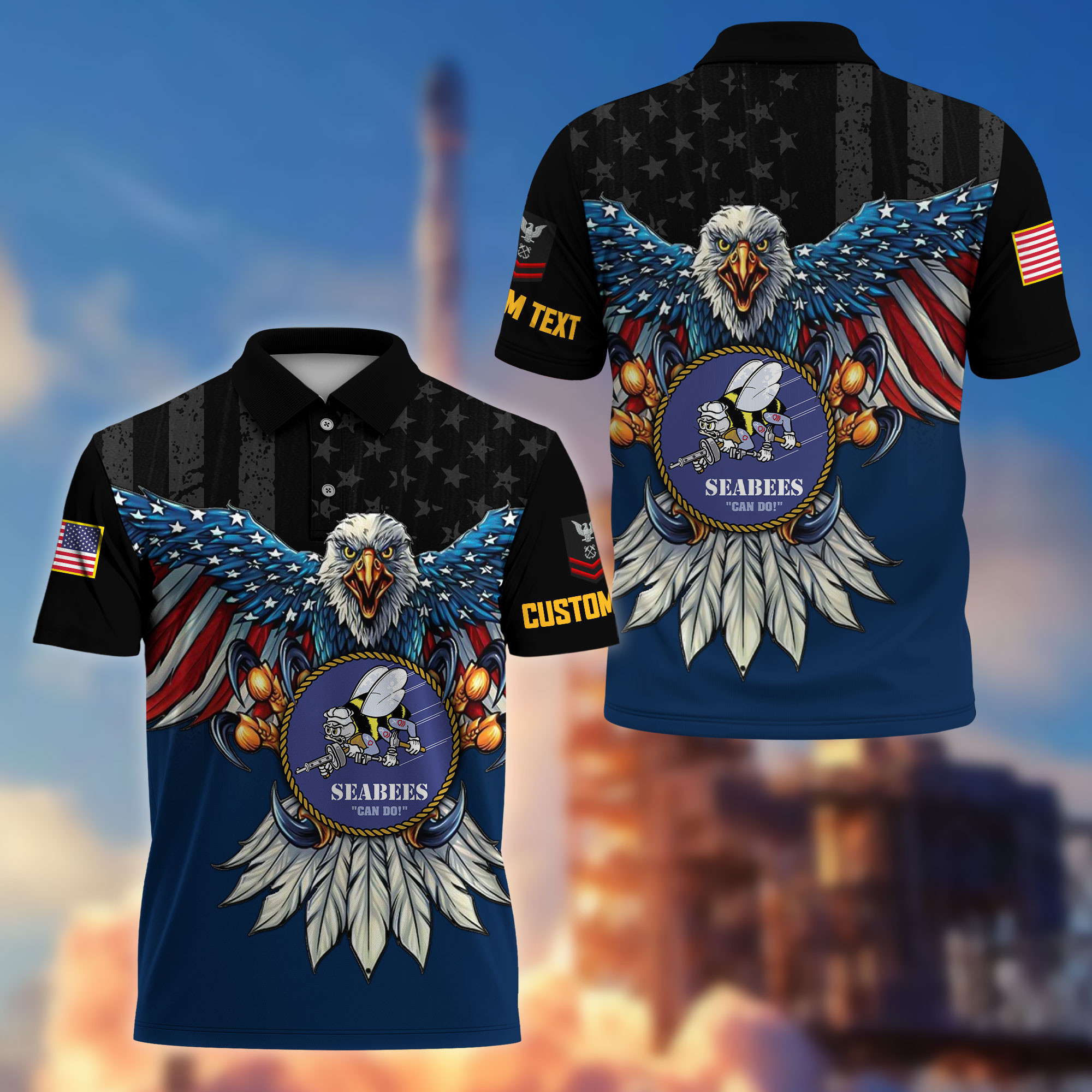 Premium Custom US Seabees Polo Shirt VPVC215009, Gifts For Seabees Veteran, Best Gifts On Father’s Day, Armed Forces Day, Independence Day, Veterans Day