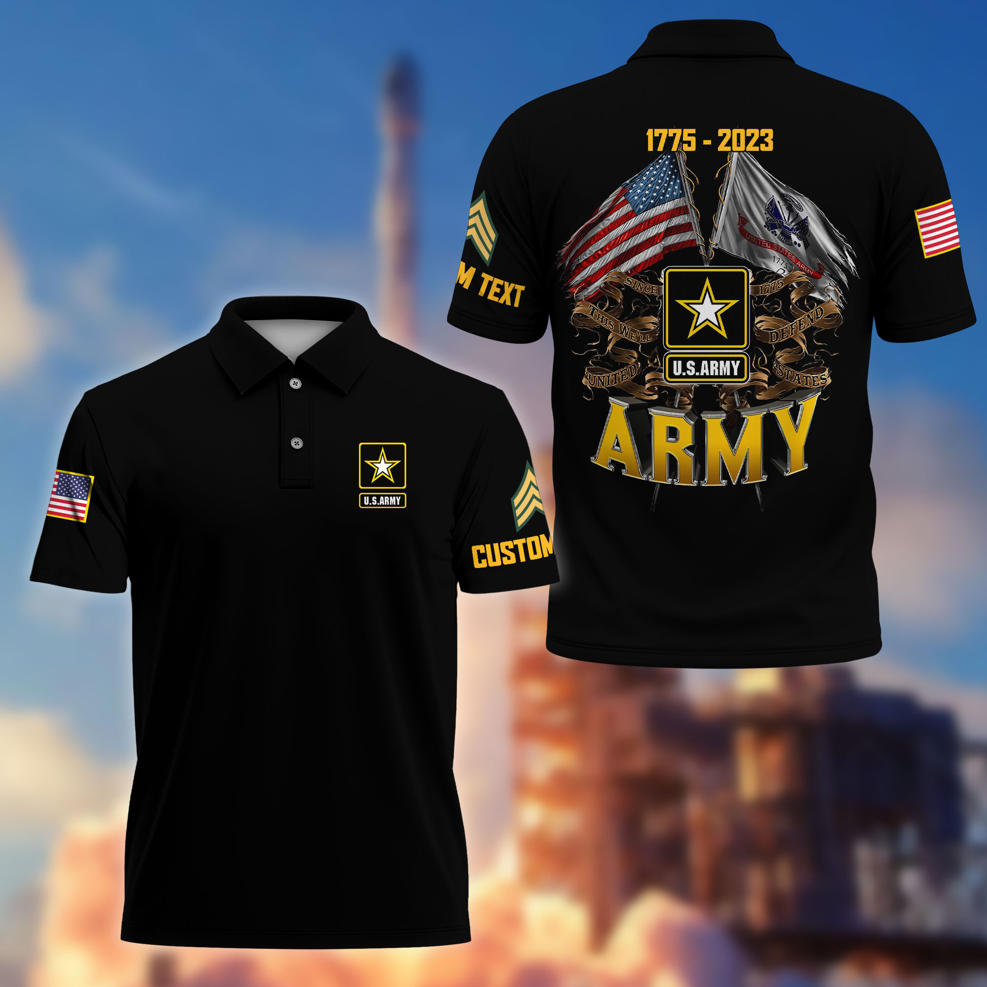 Unique Custom Name, Rank, Year US Army Polo Shirt VPVC215101, Gifts For Army Veteran, Best Gifts On Father’s Day, Independence Day, Veterans Day