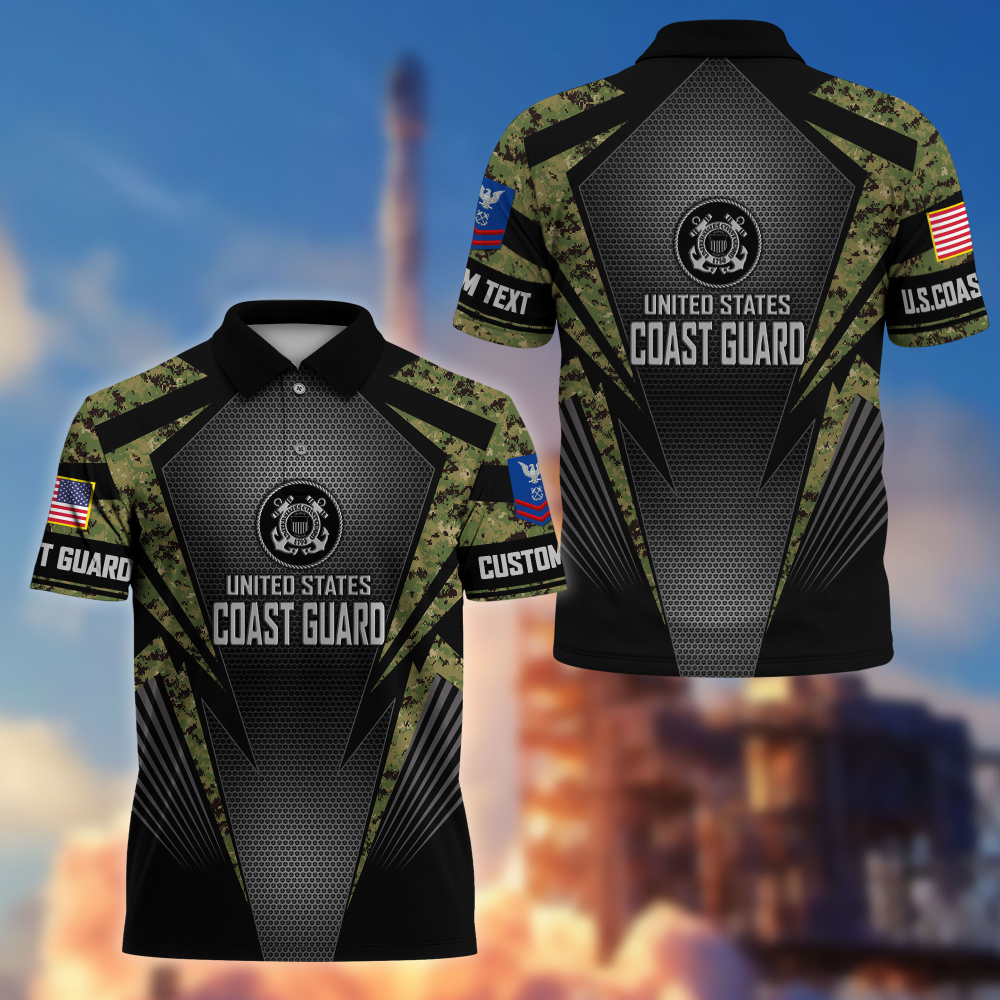 Premium Custom USCG Polo Shirt VPVC215405, Gifts For Coast Guard Veteran, Best Gifts On Father’s Day, Armed Forces Day, Independence Day, Veterans Day