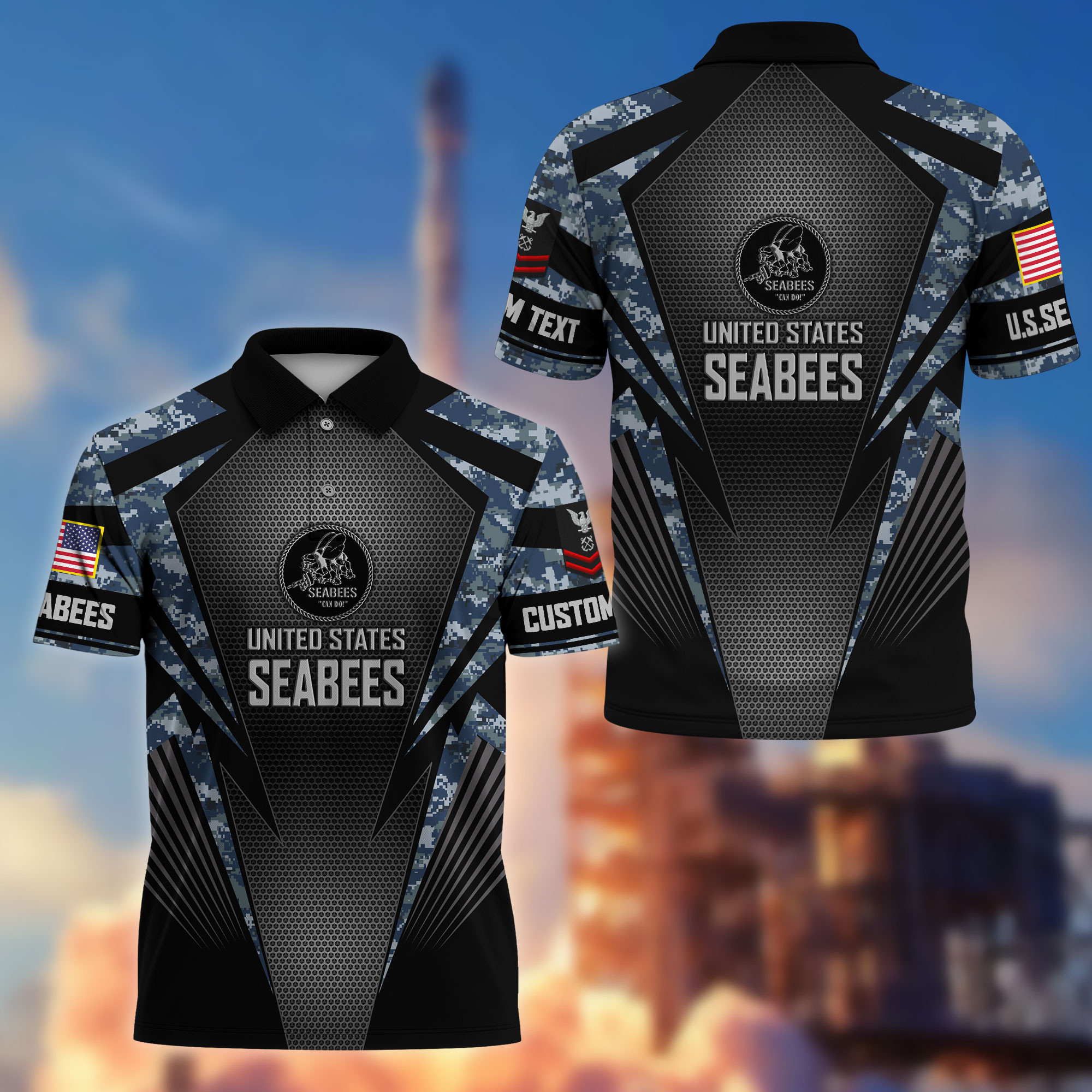 Premium Custom US Seabees Polo Shirt VPVC215409, Gifts For Seabees Veteran, Best Gifts On Father’s Day, Armed Forces Day, Independence Day, Veterans Day