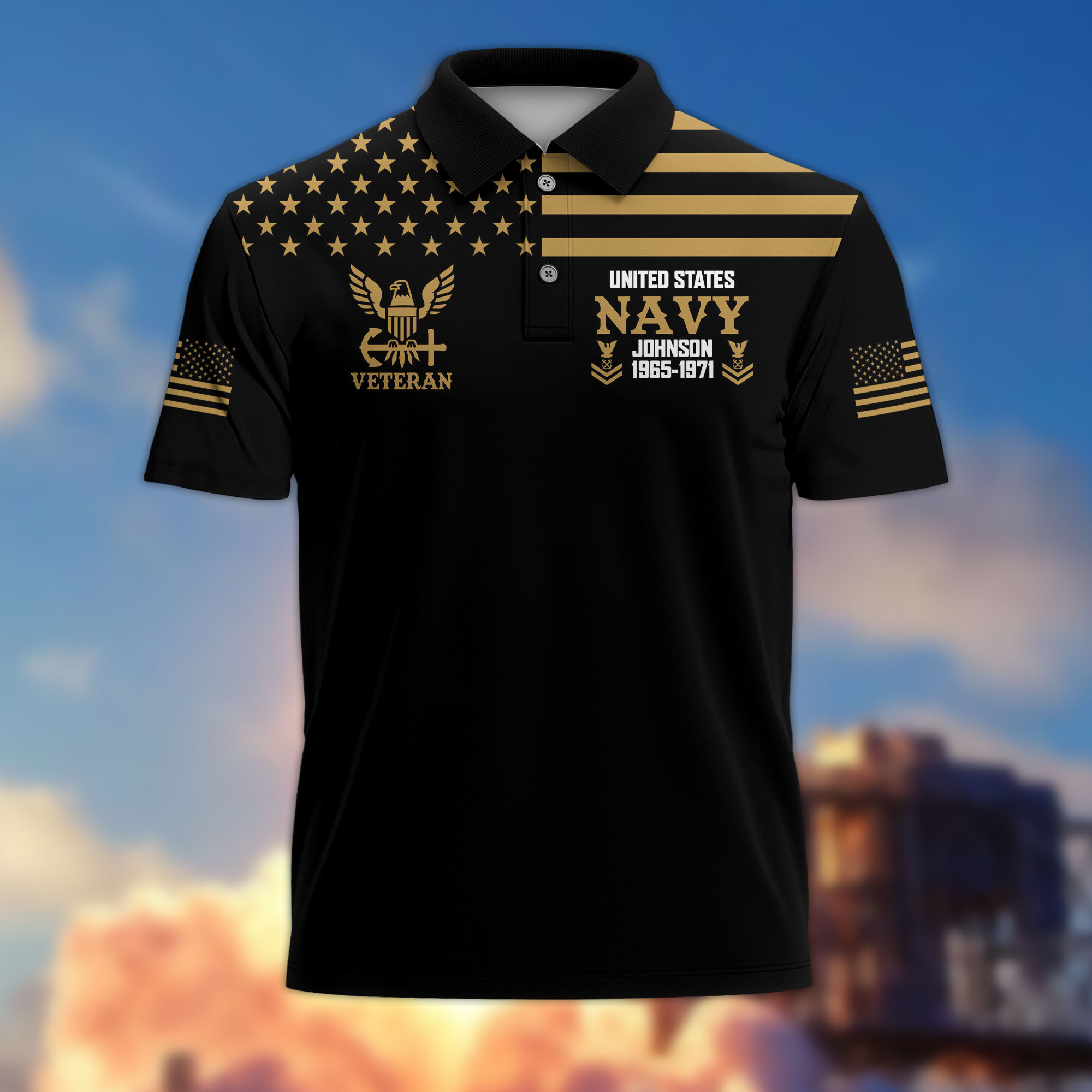 Unique Custom Name, Rank, Year US Navy Polo Shirt VPVC215502, Gifts For Navy Veteran, Best Gifts On Father’s Day, Independence Day, Veterans Day