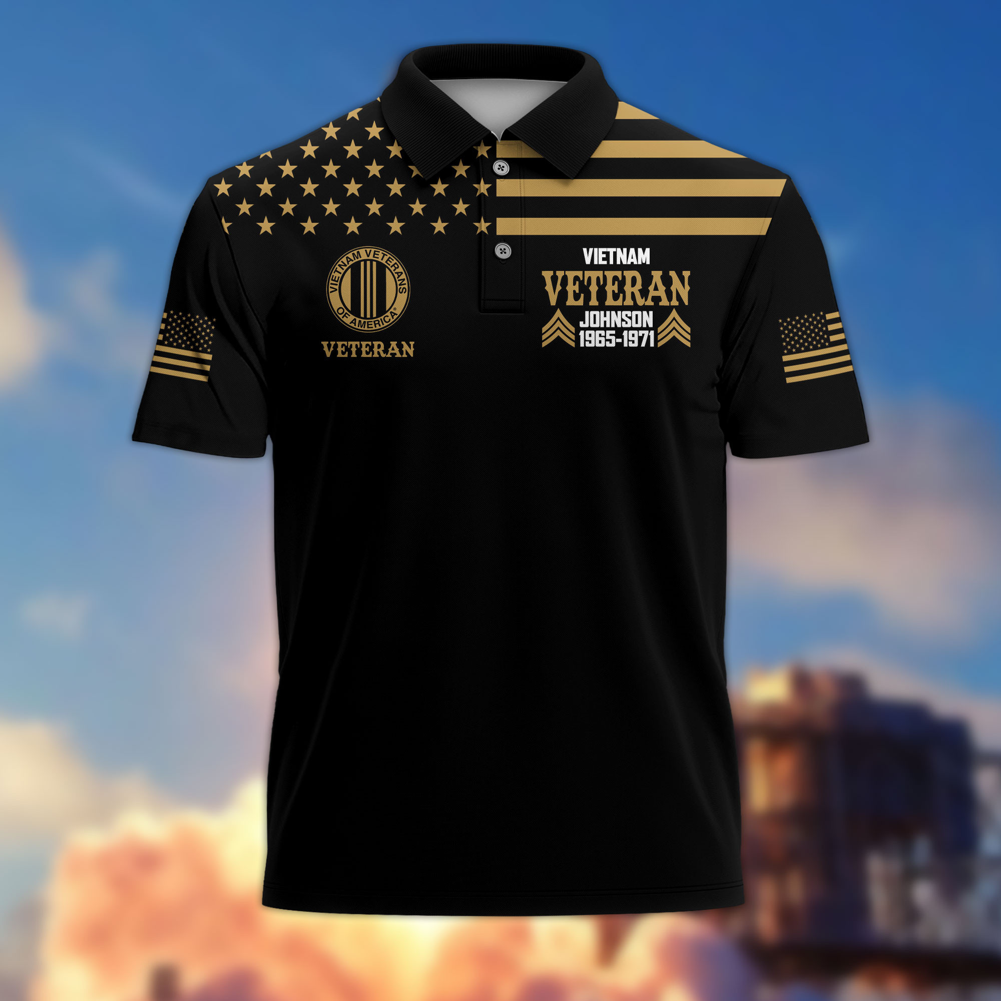 Unique Custom Name, Rank, Year, Vietnam Veteran Polo Shirt VPVC215506, Gifts For Vietnam Veteran, Best Gifts On Father’s Day, Independence Day, Veterans Day