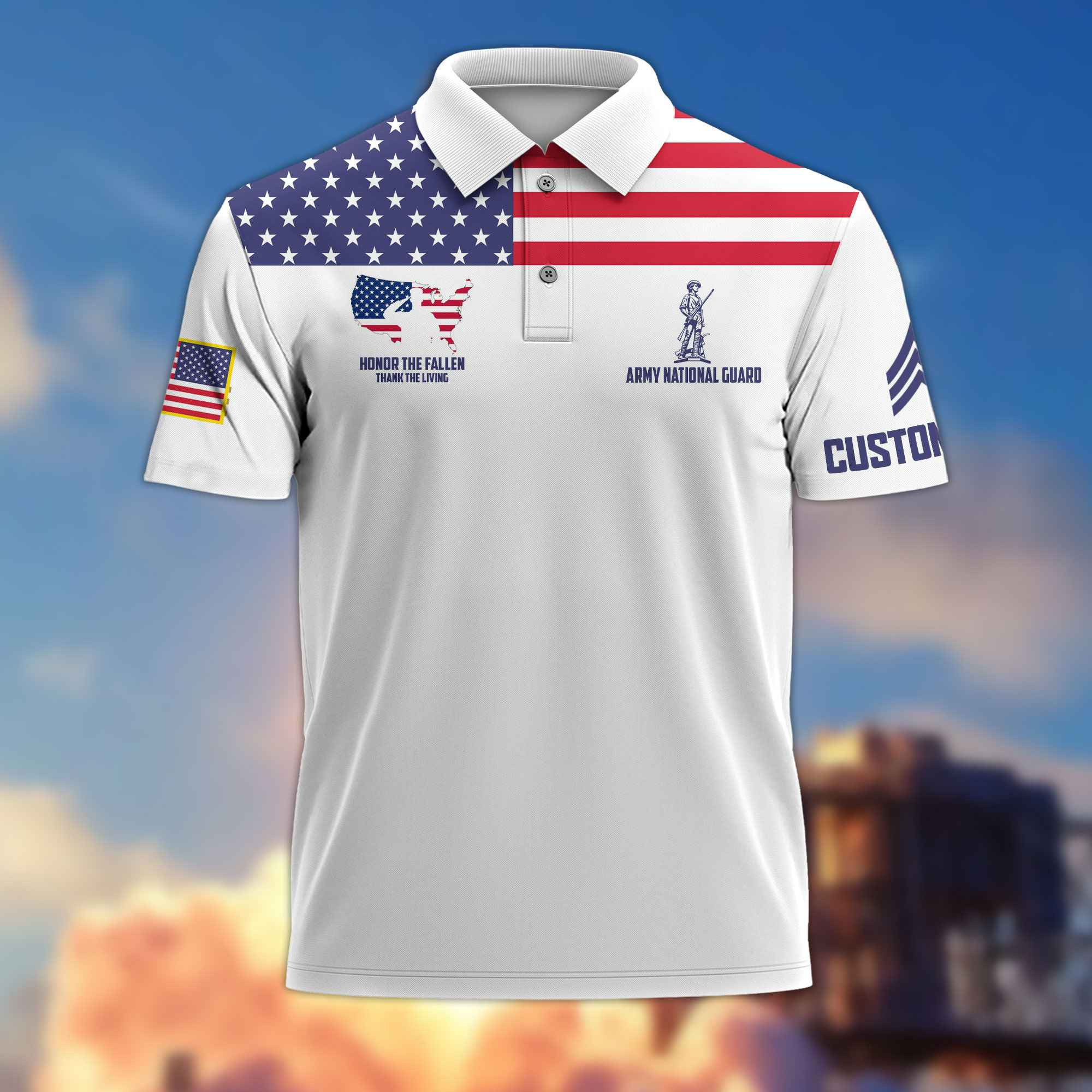 US Army National Guard Custom Polo Shirt VPVC215608, Gifts For Army National Guard Veteran, Best Gifts On Father’s Day, Armed Forces Day, Independence Day, Veterans Day