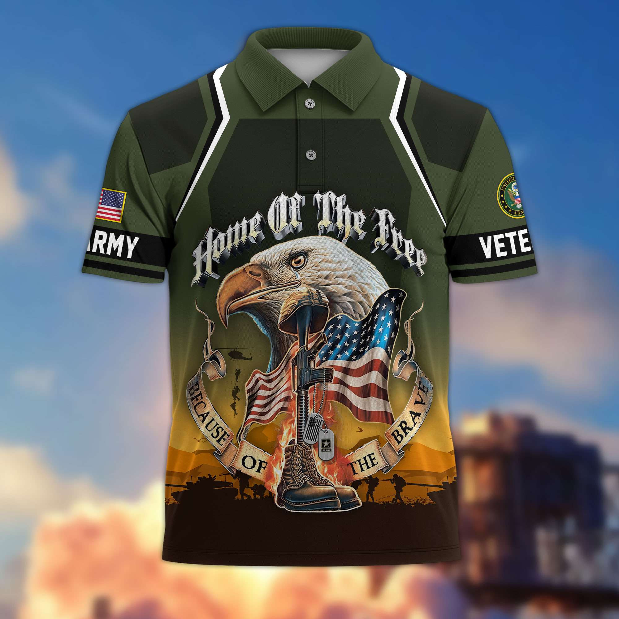 Premium US Veterans Polo Shirt BPHN040411, Gifts For US Veterans, Gifts On Memorial Day, Father’s Day, Armed Forces Day, Veterans Day