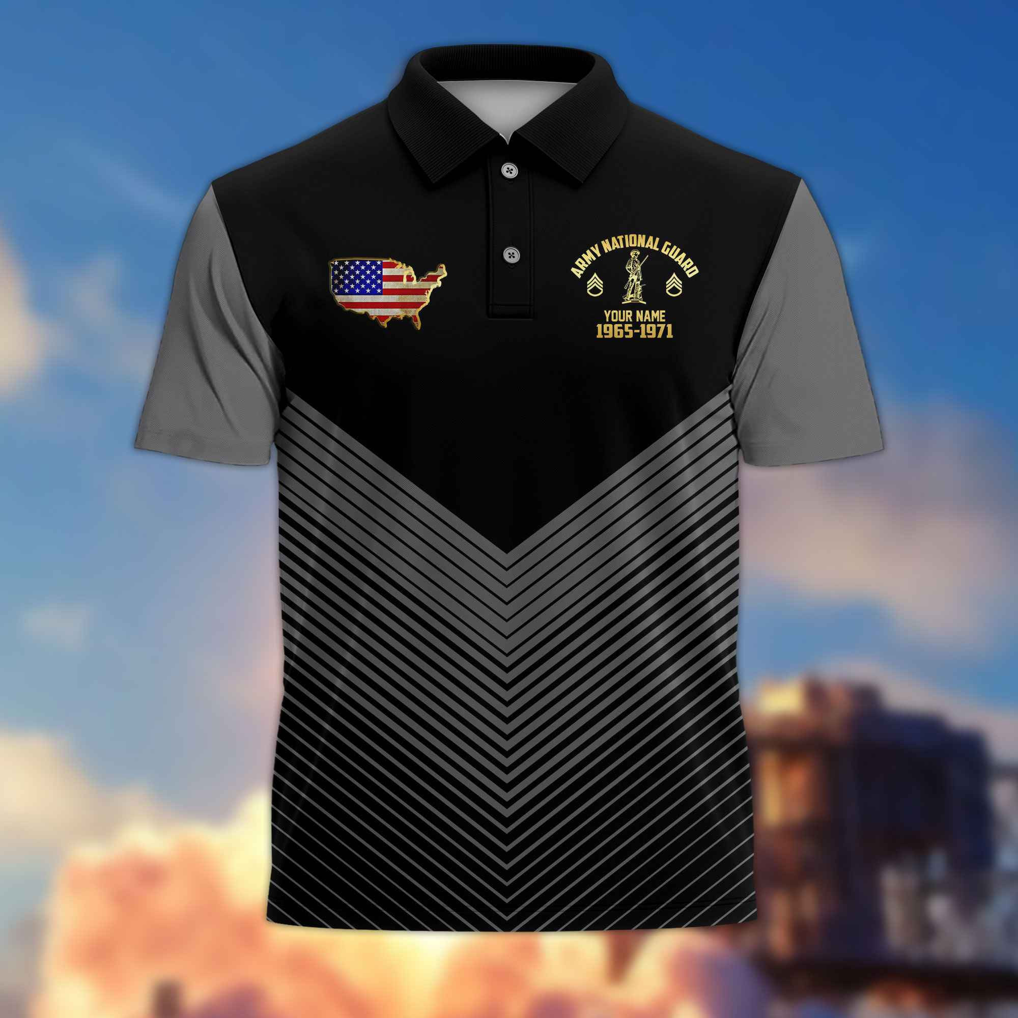 Premium US Army National Guard Polo Shirt VPVC215808, Custom Name, Rank, Year, Gifts For Army National Guard Veteran, Best Gifts On Father’s Day, Armed Forces Day, Independence Day, Veterans Day