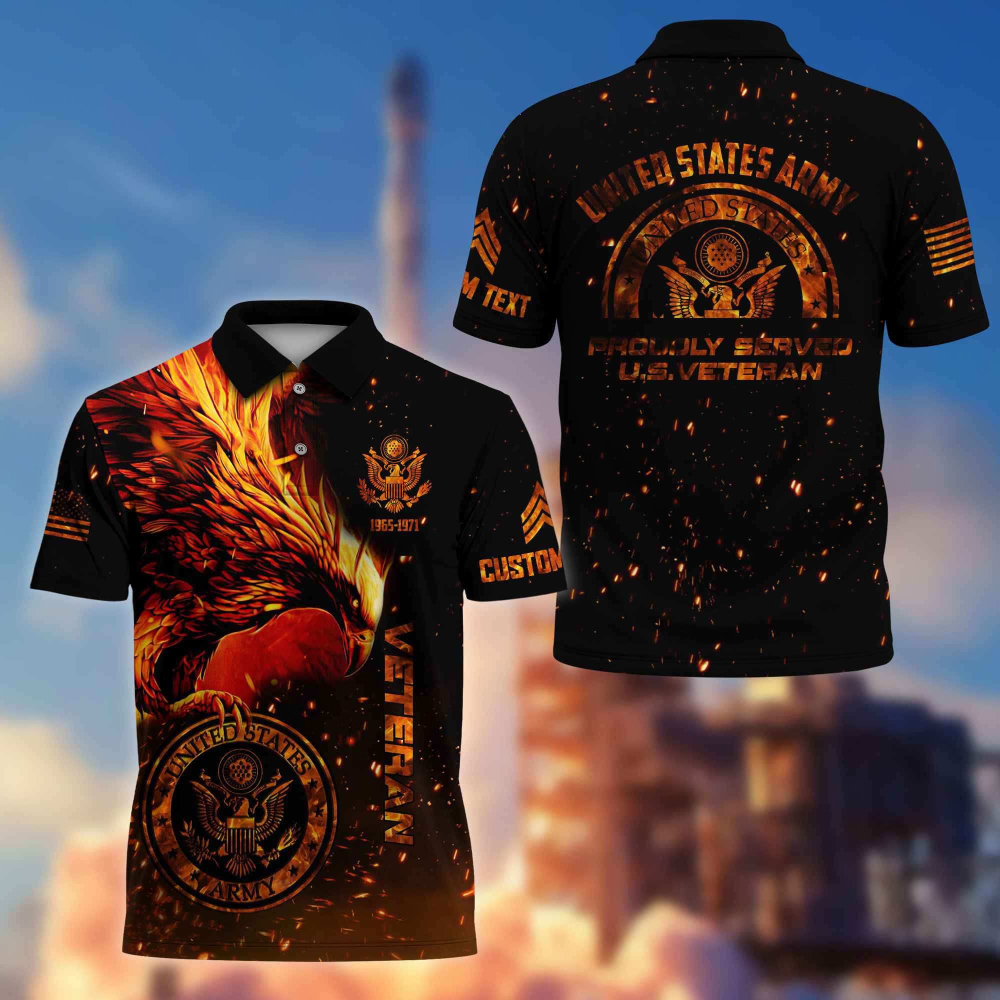 Premium Custom US Army Polo Shirt VPVC215901, Gifts For Army Veteran, Best Gifts On Father’s Day, Armed Forces Day, Independence Day, Veterans Day
