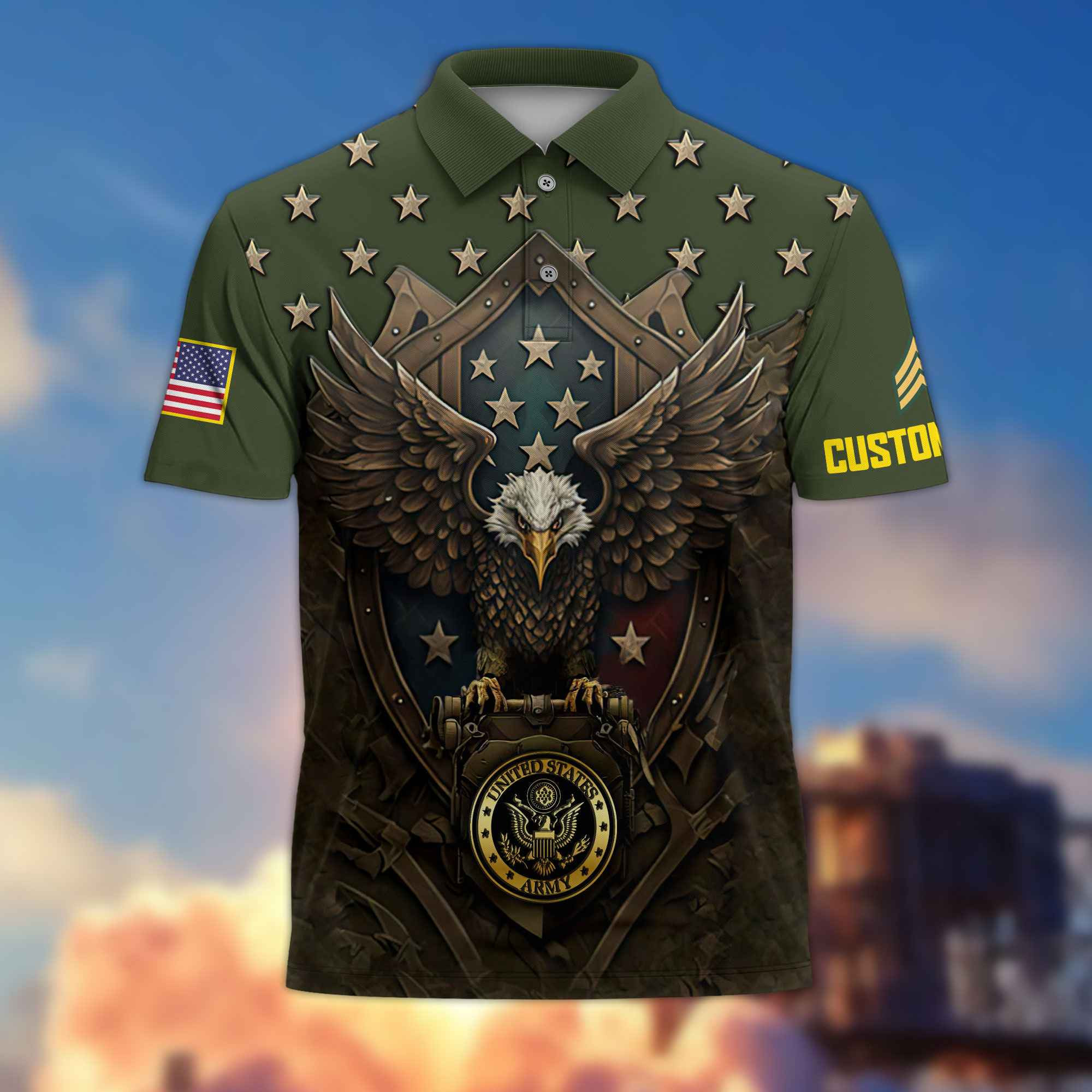 US Army Custom Polo Shirt VPVC216101, Gifts For Army Veteran, Best Gifts On Father’s Day, Armed Forces Day, Independence Day, Veterans Day