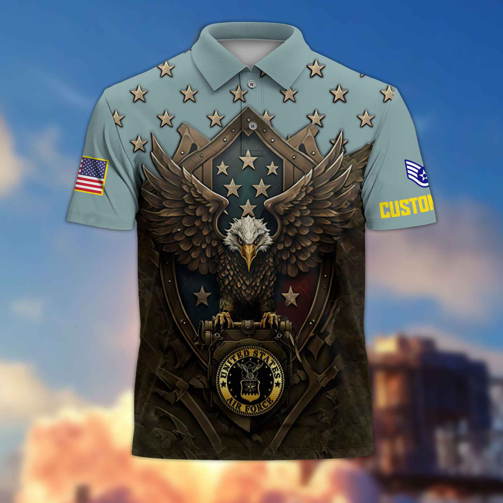 USAF Custom Polo Shirt VPVC216104, Gifts For Air Force Veteran, Best Gifts On Father’s Day, Armed Forces Day, Independence Day, Veterans Day
