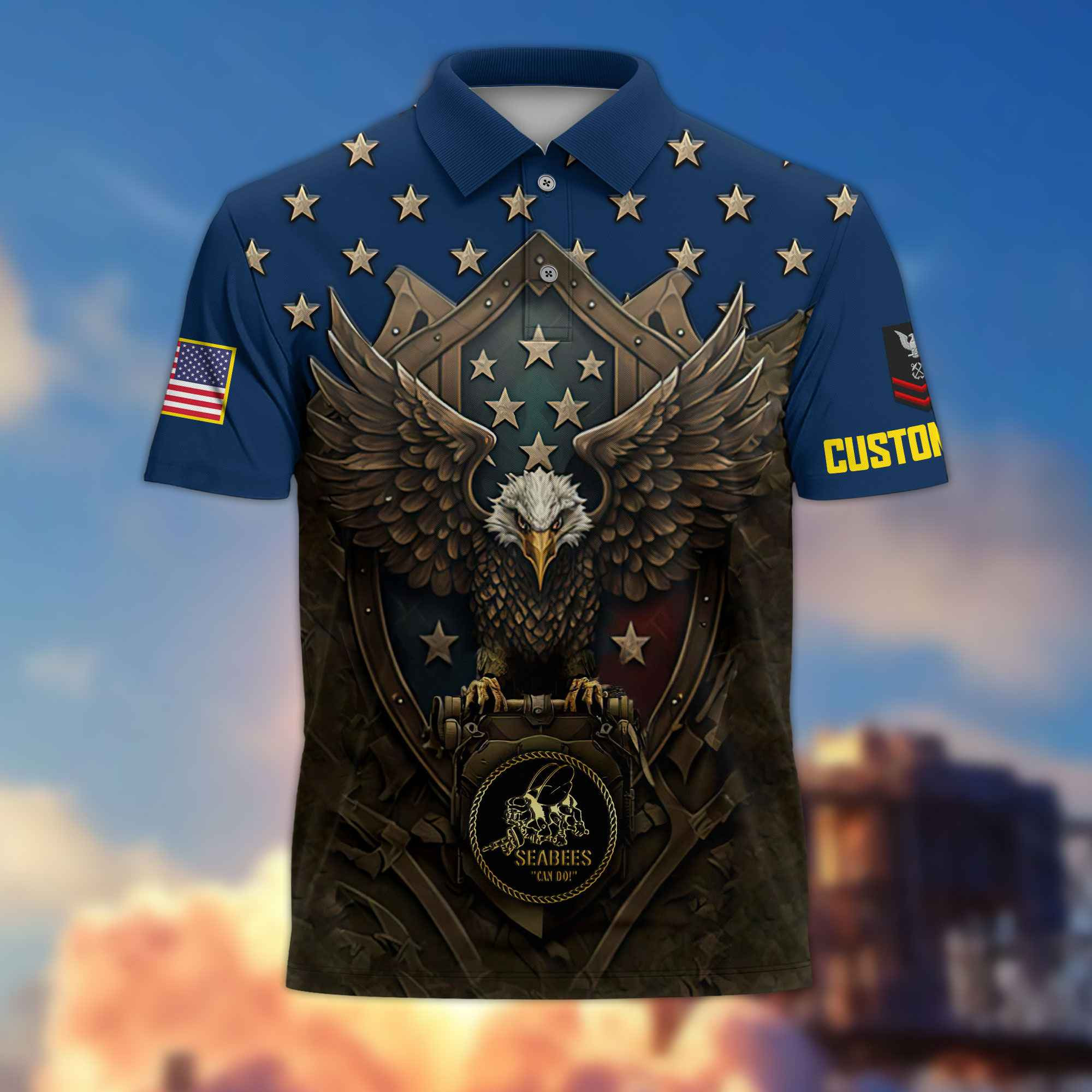 US Seabees Custom Polo Shirt VPVC216109, Gifts For Seabees Veteran, Best Gifts On Father’s Day, Armed Forces Day, Independence Day, Veterans Day
