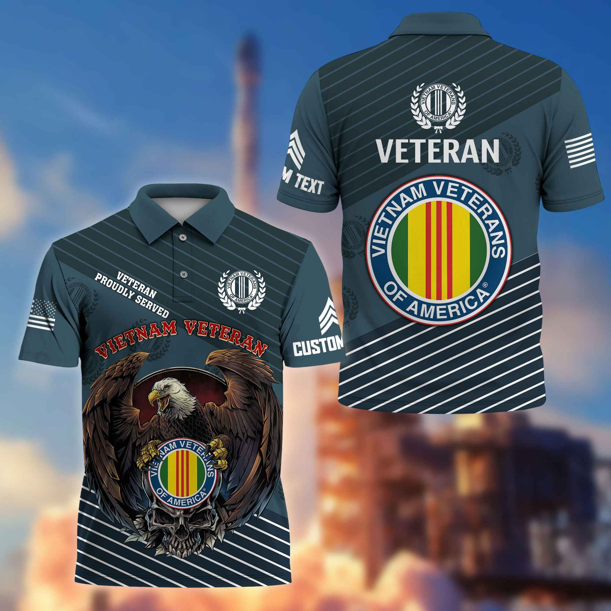 Premium Vietnam Veteran Polo Shirt VPVC216206, Custom Name, Rank, Gifts For Vietnam Veteran, Best Gifts On Father’s Day, Armed Forces Day, Independence Day, Veterans Day