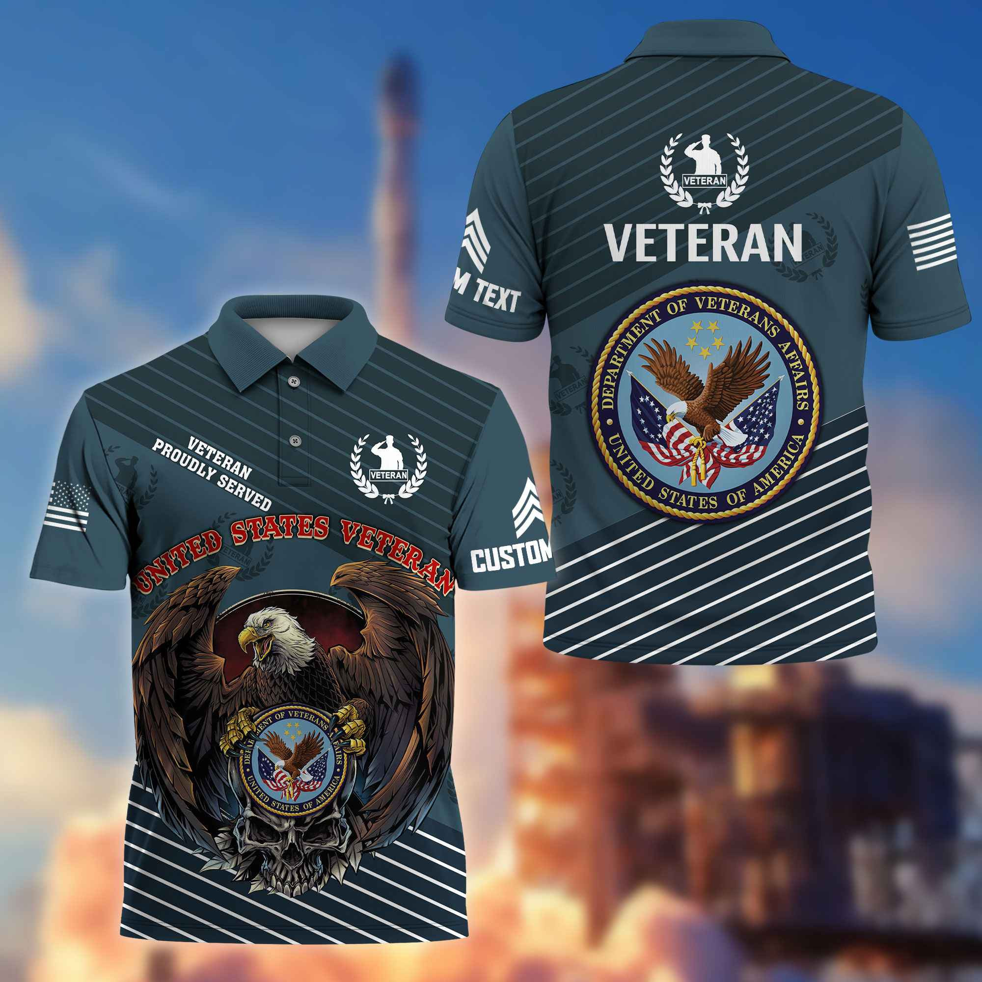 Premium US Veteran Polo Shirt VPVC216207, Custom Name, Rank, Gifts For US Veteran, Best Gifts On Father’s Day, Armed Forces Day, Independence Day, Veterans Day