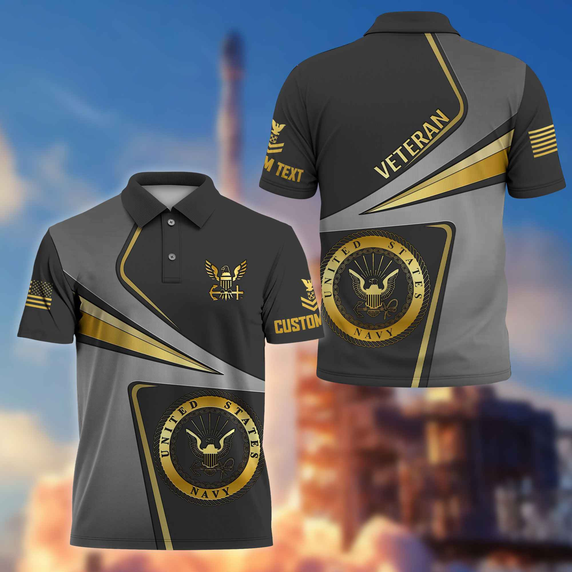 Premium Custom US Navy Polo Shirt VPVC216302, Gifts For Navy Veteran, Best Gifts On Father’s Day, Armed Forces Day, Independence Day, Veterans Day