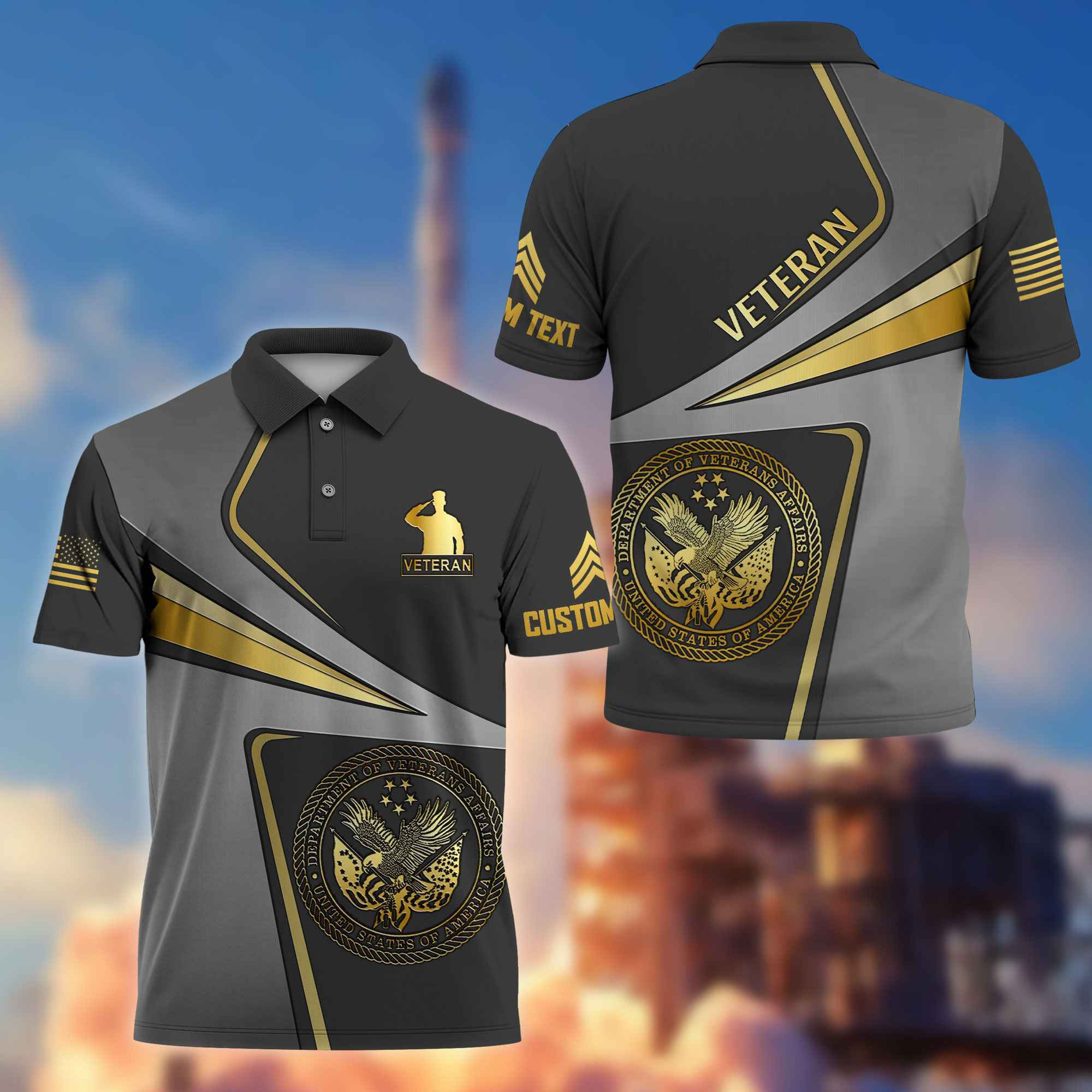 Premium Custom US Veteran Polo Shirt VPVC216307, Gifts For US Veteran, Best Gifts On Father’s Day, Armed Forces Day, Independence Day, Veterans Day