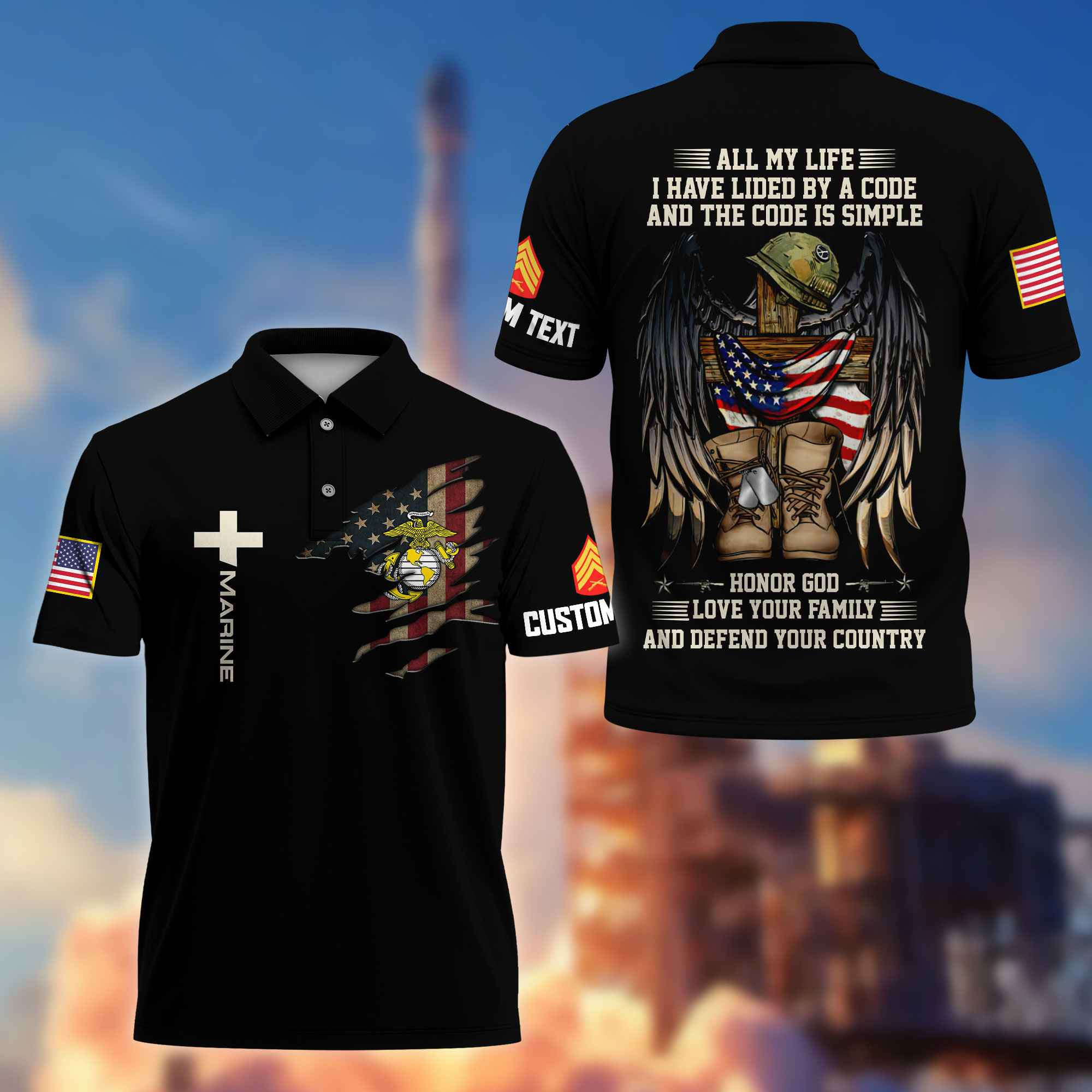USMC Custom Polo Shirt VPVC216503, Gifts For Marine Veteran, Best Gifts On Father’s Day, Armed Forces Day, Independence Day, Veterans Day