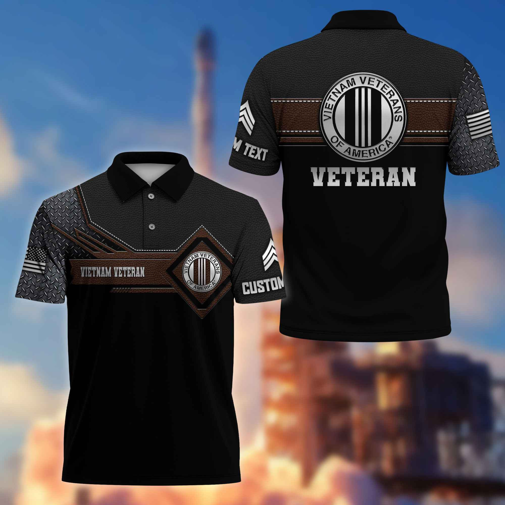 Premium Vietnam Veteran Polo Shirt VPVC216606, Custom Name, Rank, Gifts For Vietnam Veteran, Best Gifts On Father’s Day, Armed Forces Day, Independence Day, Veterans Day