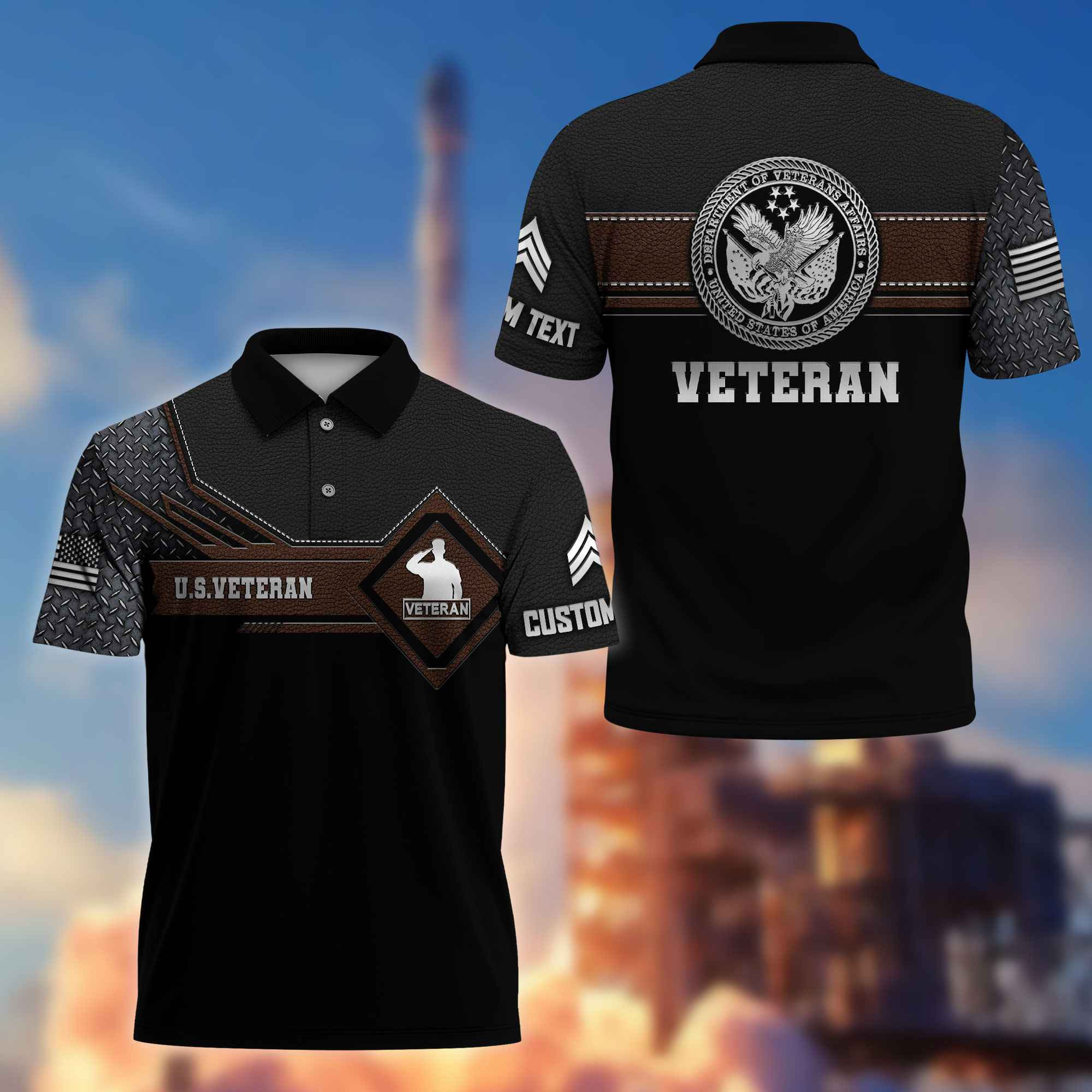 Premium US Veteran Polo Shirt VPVC216607, Custom Name, Rank, Gifts For US Veteran, Best Gifts On Father’s Day, Armed Forces Day, Independence Day, Veterans Day