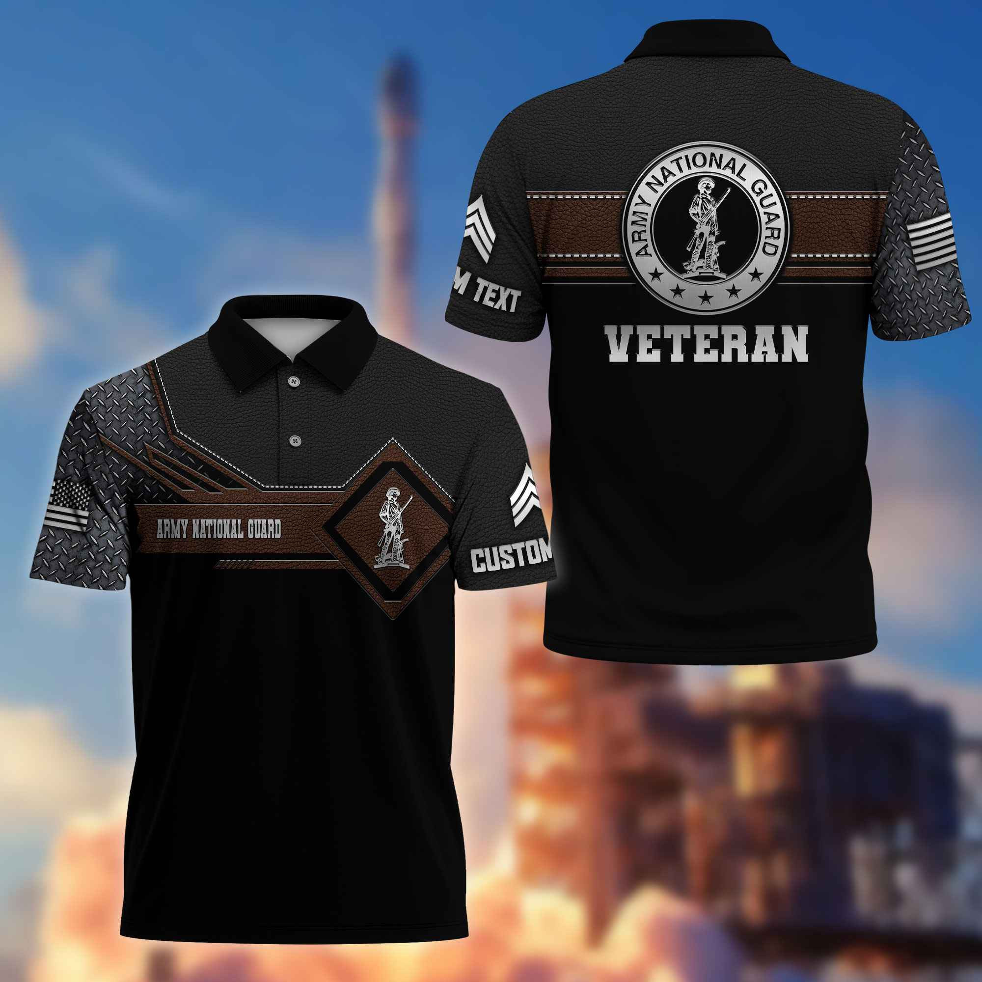 Premium US Army National Guard Polo Shirt VPVC216608, Custom Name, Rank, Gifts For Army National Guard Veteran, Best Gifts On Father’s Day, Armed Forces Day, Independence Day, Veterans Day