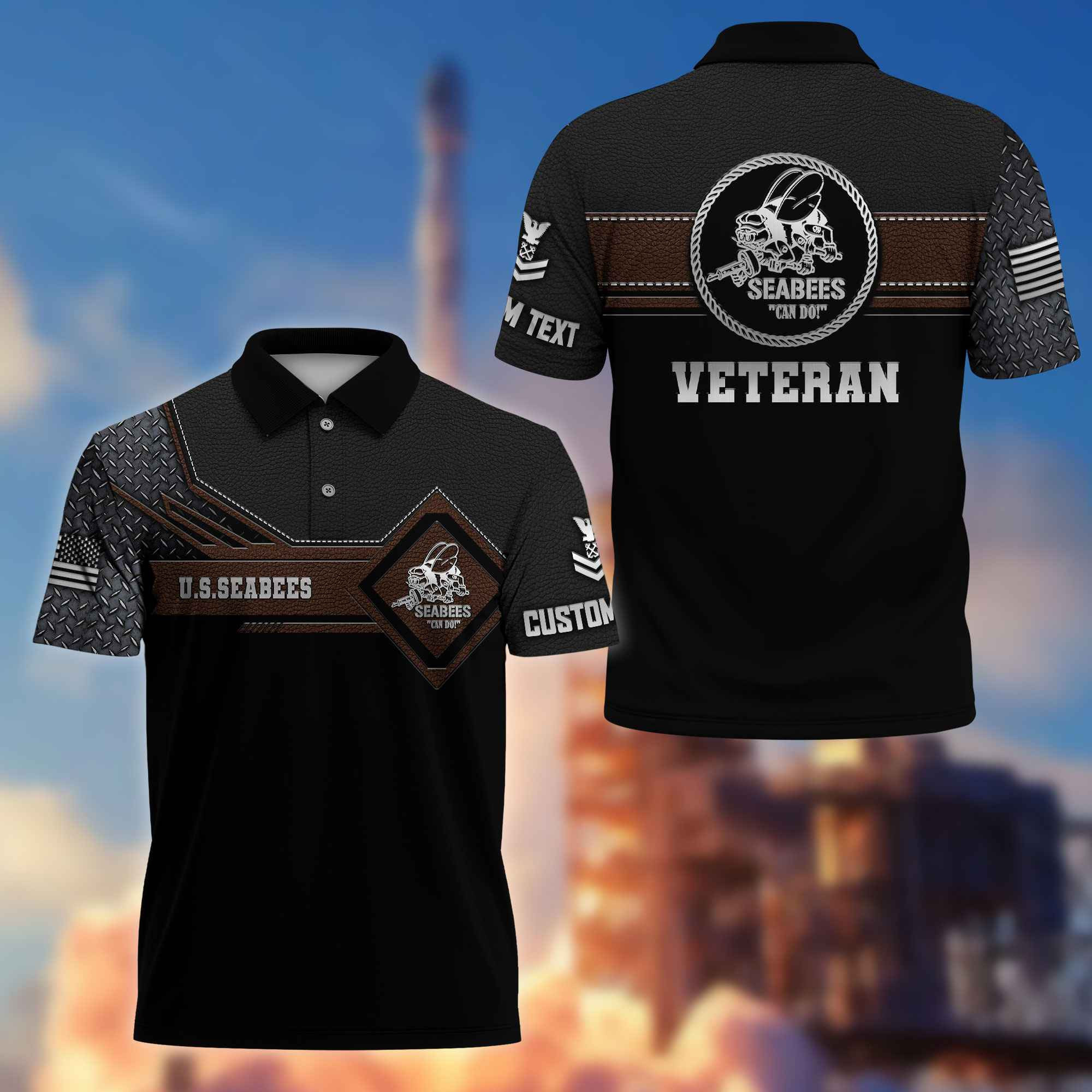Premium US Seabees Polo Shirt VPVC216609, Custom Name, Rank, Gifts For Seabees Veteran, Best Gifts On Father’s Day, Armed Forces Day, Independence Day, Veterans Day