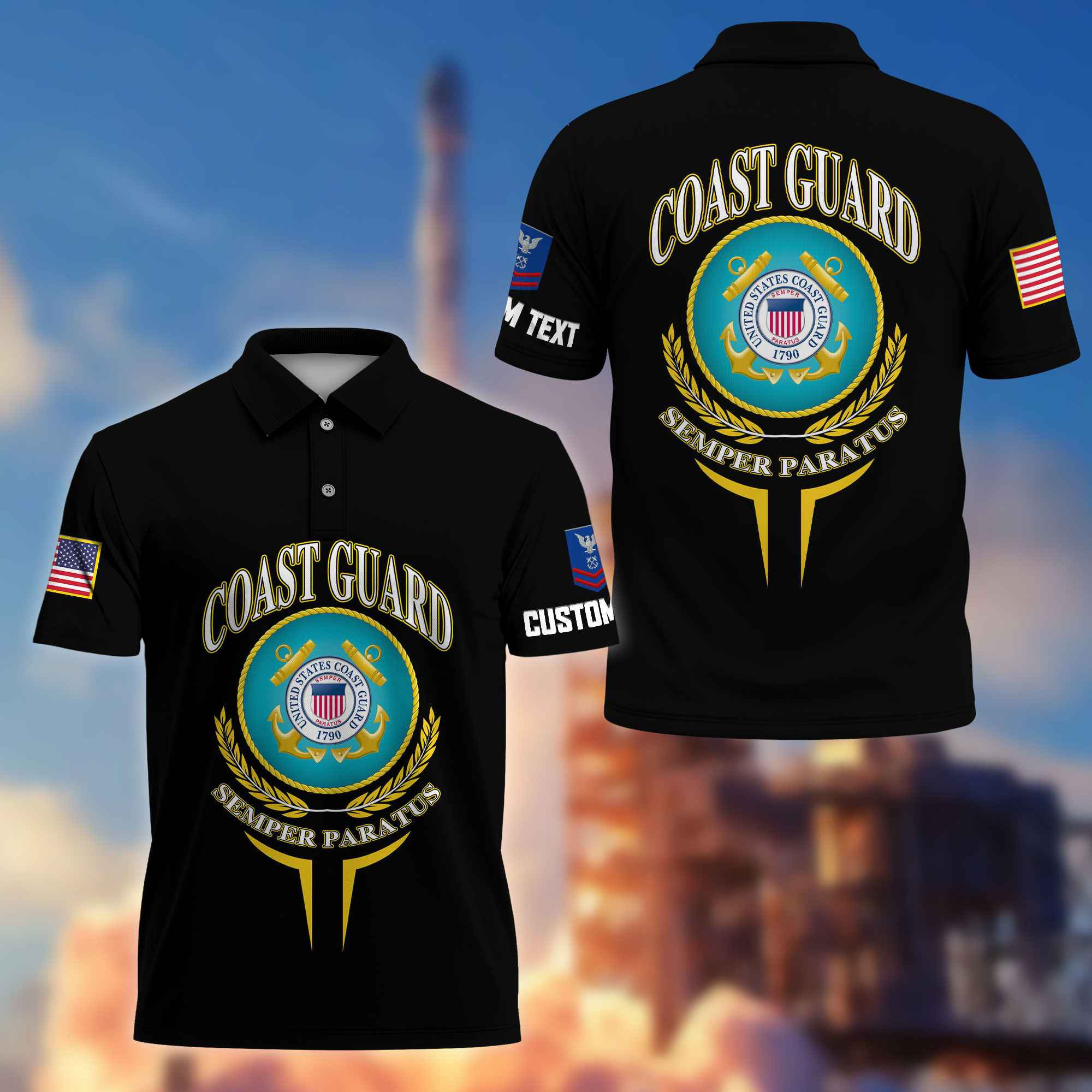 Premium Custom USCG Polo Shirt VPVC216705, Gifts For Coast Guard Veteran, Best Gifts On Father’s Day, Armed Forces Day, Independence Day, Veterans Day