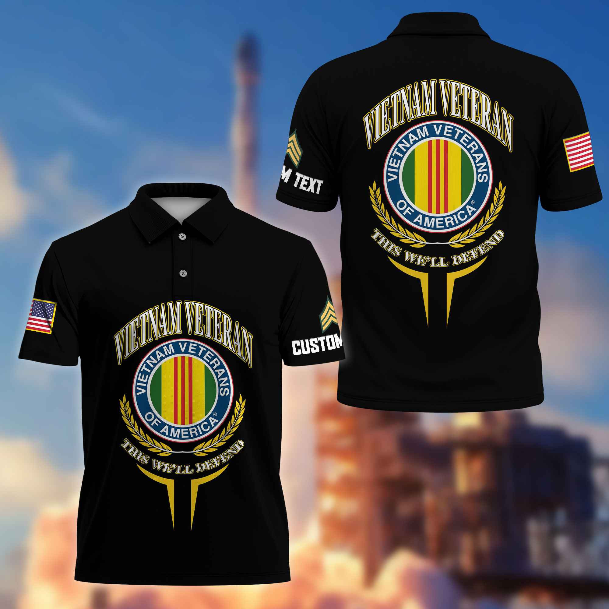 Premium Custom Vietnam Veteran Polo Shirt VPVC216706, Gifts For Vietnam Veteran, Best Gifts On Father’s Day, Armed Forces Day, Independence Day, Veterans Day