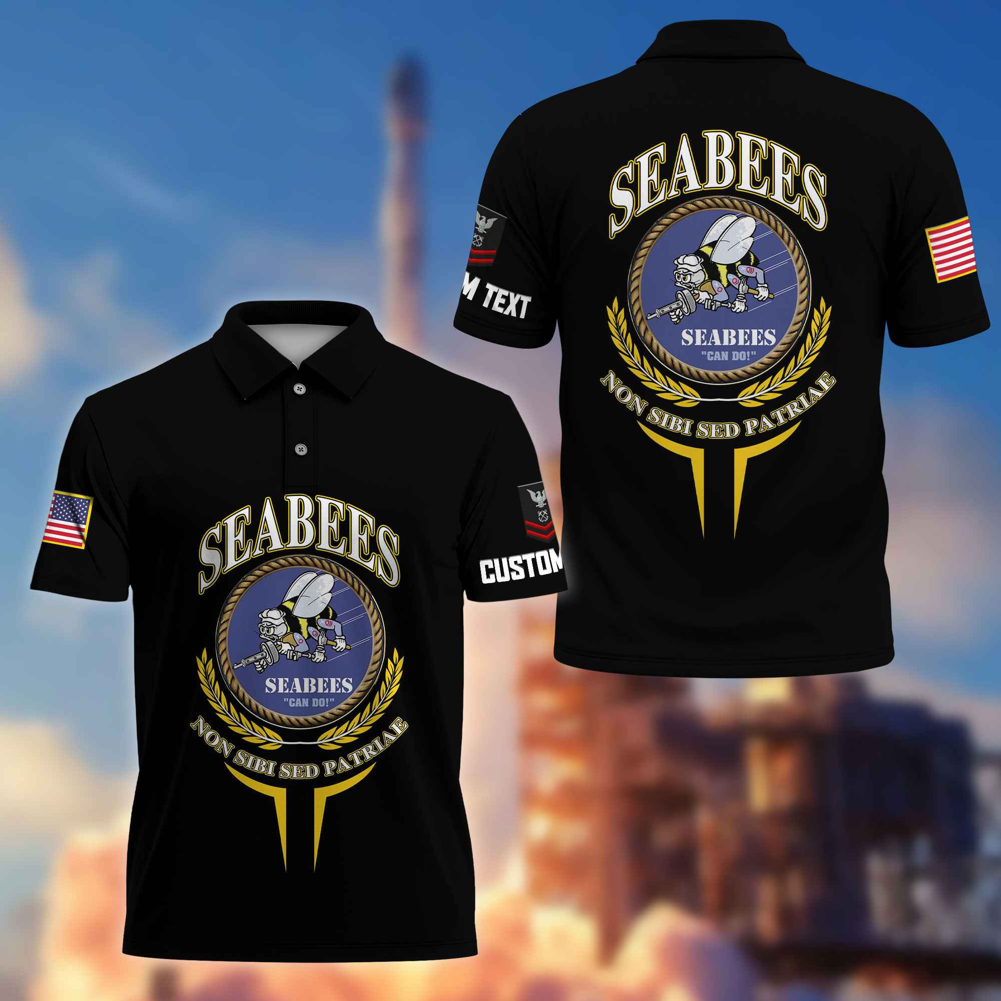 Premium Custom US Seabees Polo Shirt VPVC216709, Gifts For Seabees Veteran, Best Gifts On Father’s Day, Armed Forces Day, Independence Day, Veterans Day