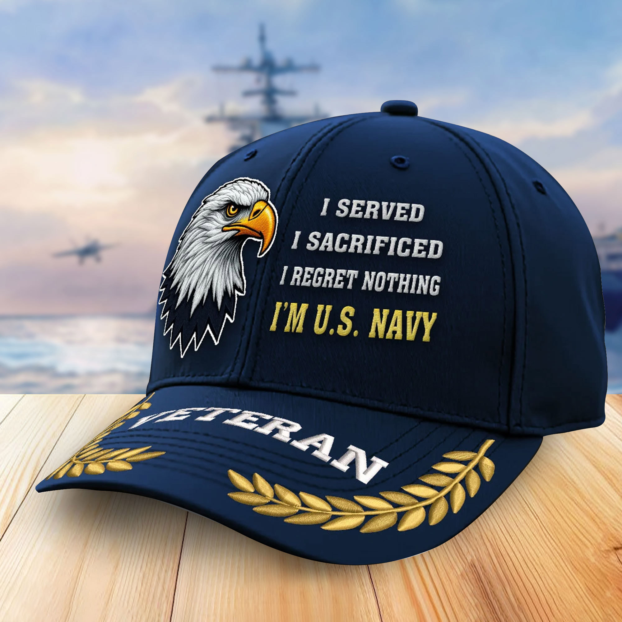 Premium US Navy Embroidered Baseball Hats VPVC305402, Gifts For Navy Veterans On Father’s Day, Armed Forces Day, Independence Day, Veterans Day