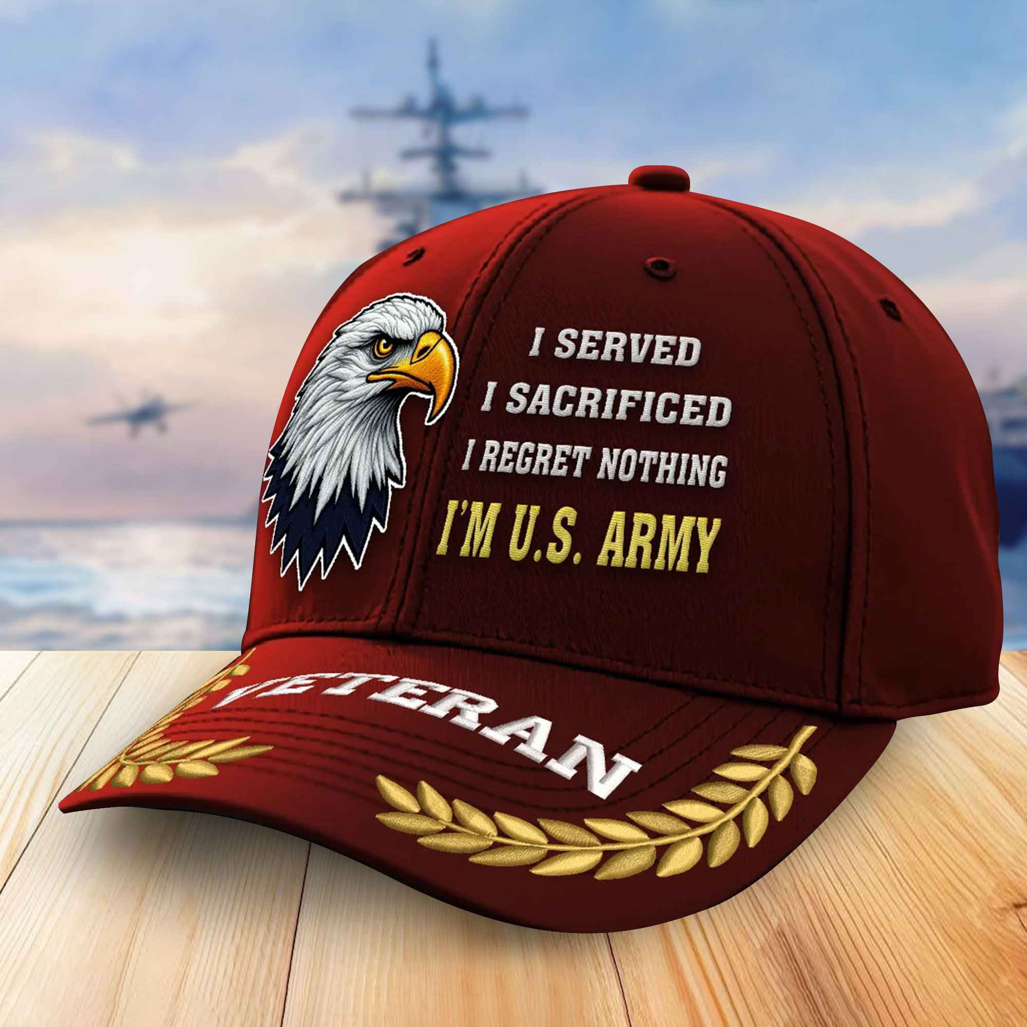Premium US Army Embroidered Baseball Hats VPVC305801, Gifts For Army Veterans On Father’s Day, Armed Forces Day, Independence Day, Veterans Day