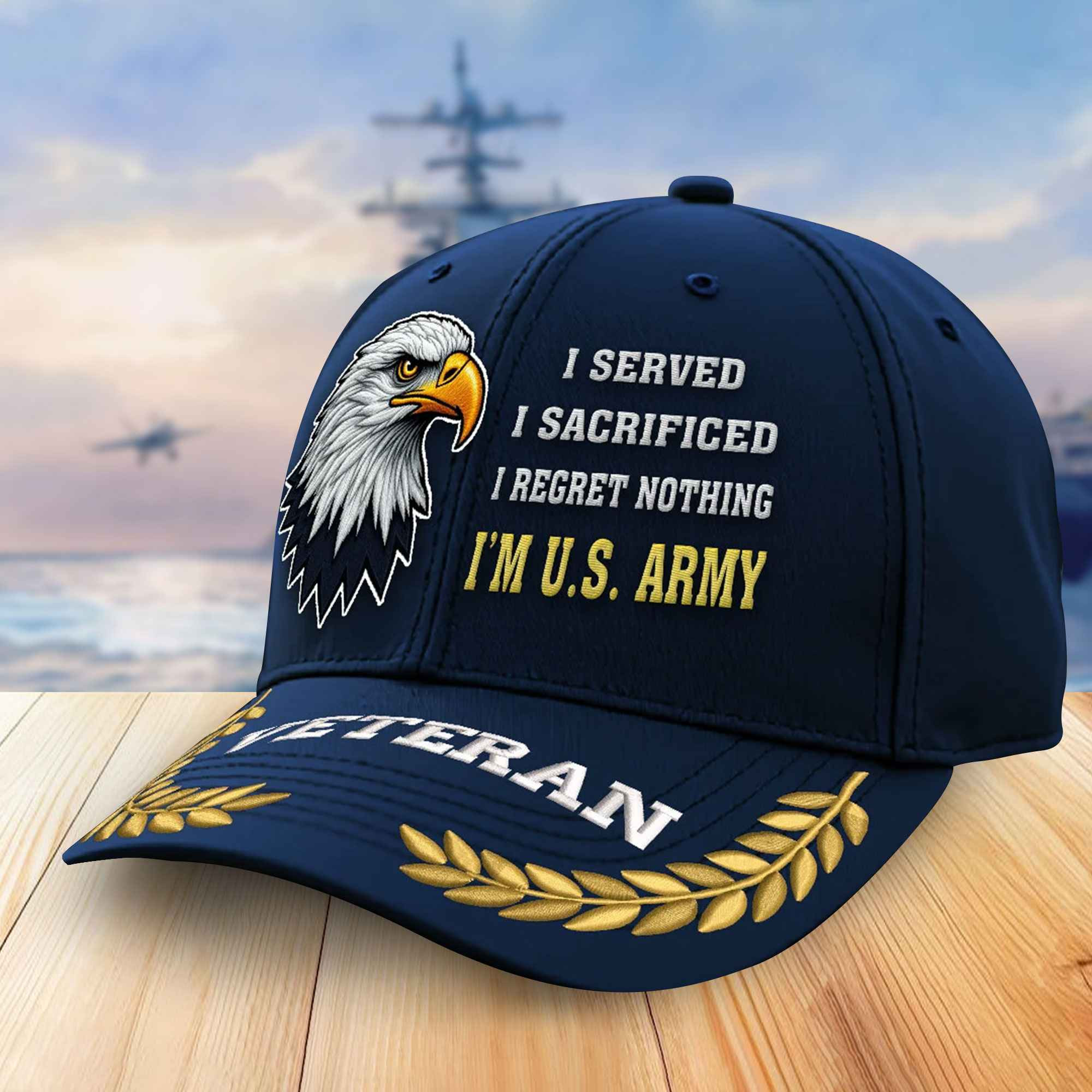Premium US Army Embroidered Baseball Hats VPVC305802, Gifts For Army Veterans On Father’s Day, Armed Forces Day, Independence Day, Veterans Day