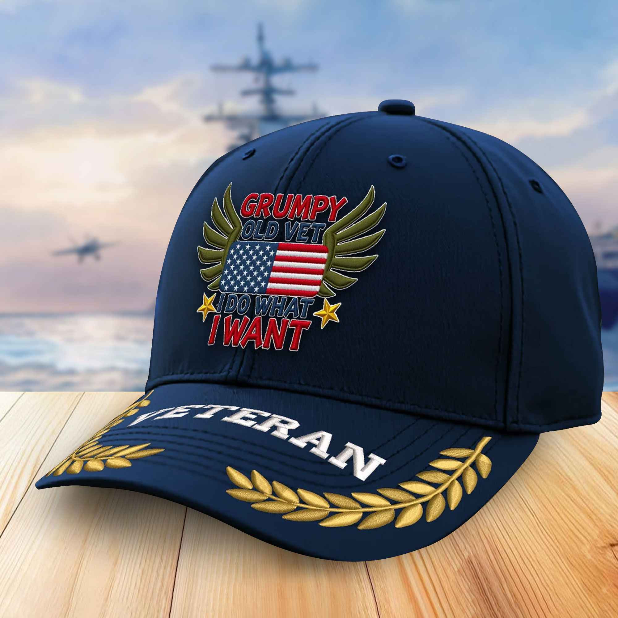 Premium US Veterans Embroidered Baseball Hats VPVC306502, Gifts For Veterans On Father’s Day, Armed Forces Day, Independence Day, Veterans Day