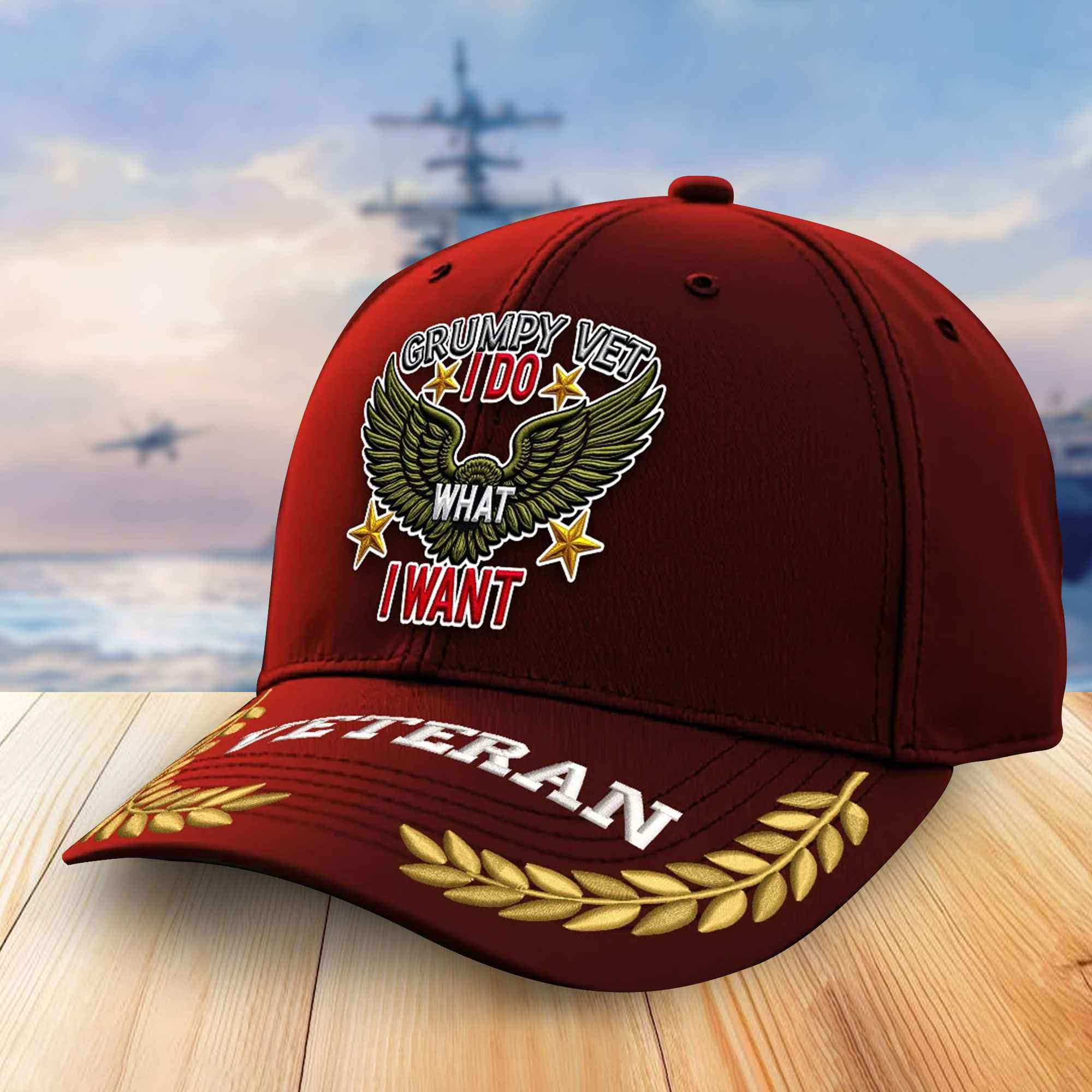 Premium US Veterans Embroidered Baseball Hats VPVC306701, Gifts For Veterans On Father’s Day, Armed Forces Day, Independence Day, Veterans Day